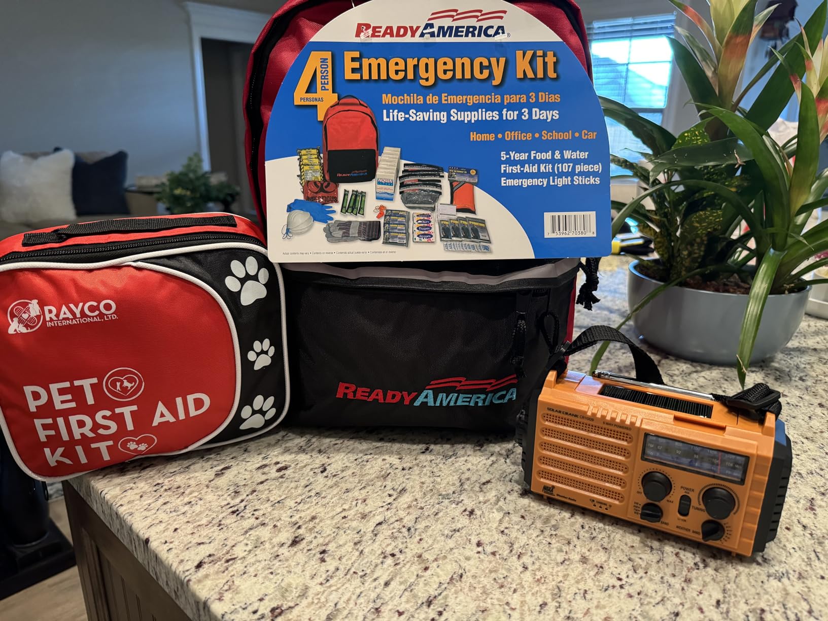 Ready America 70380 72 Hour Emergency Kit, 4-Person, 3-Day Backpack, Includes First Aid Kit, Survival Blanket, Emergency Food Portable Disaster Preparedness Go-Bag for Earthquake, Fire, Flood customer photo 1