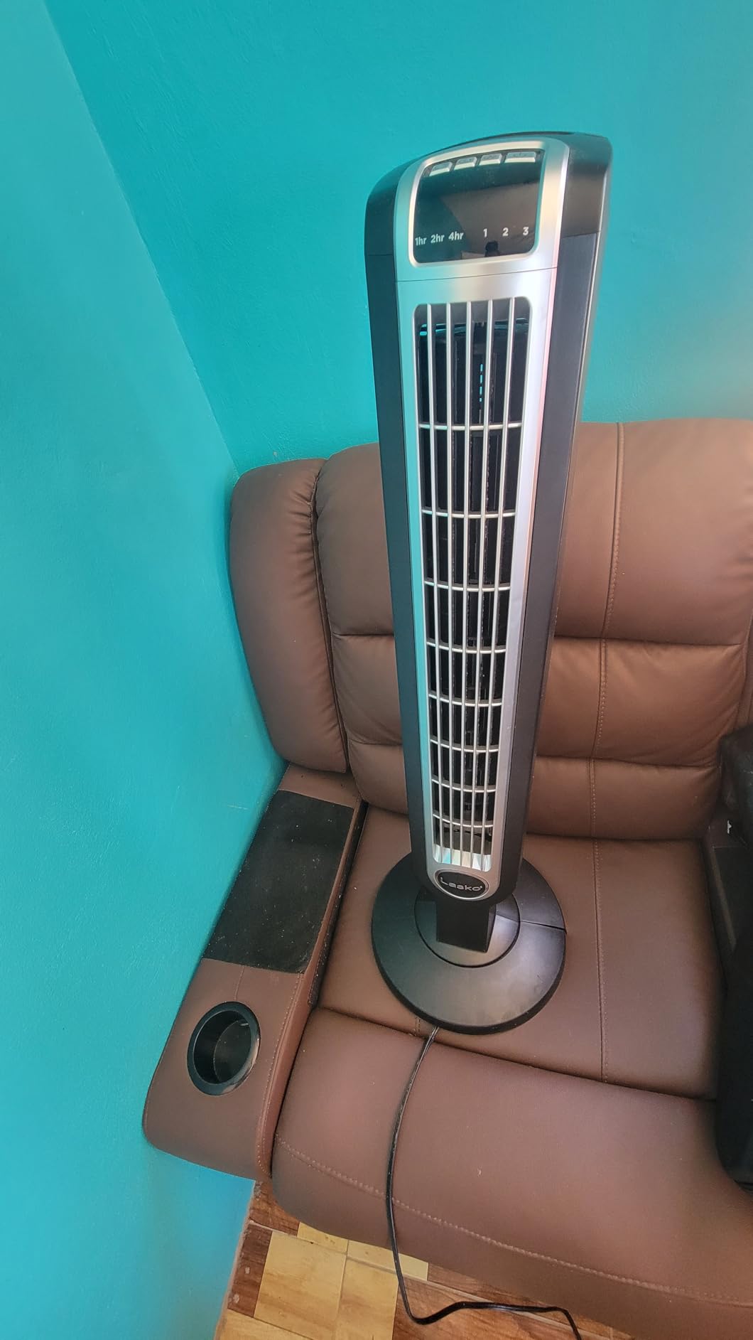 Lasko Oscillating Tower Fan with Remote Control, 3 Quiet Speeds, Timer for Bedroom, Kitchen, Office Use, White, 36