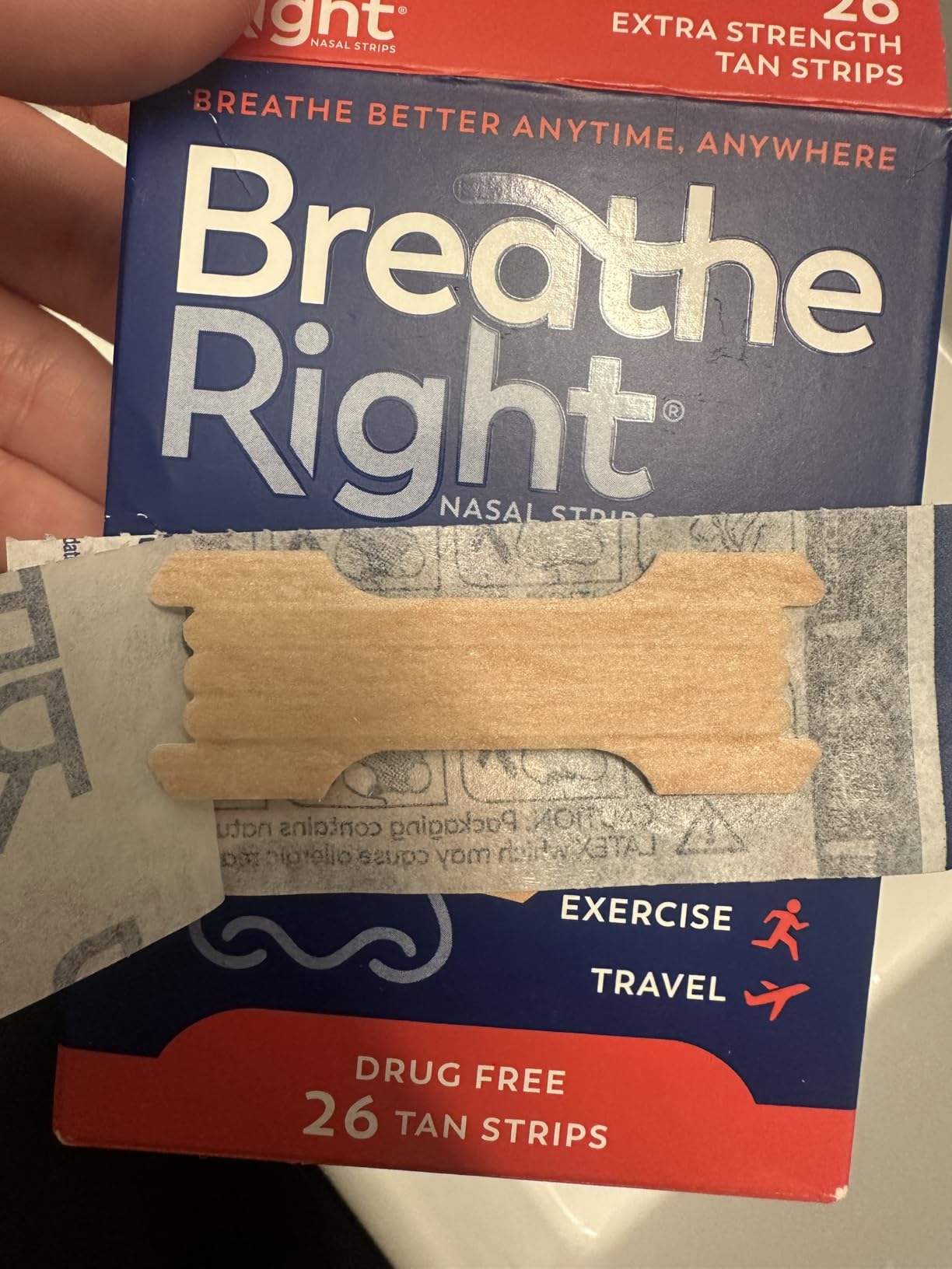 Breathe Right Nasal Strips Extra Strength Tan Nasal Strips Help Stop Snoring Drug-Free Snoring Solution & Instant Nasal Congestion Relief Caused by Colds & Allergies 26ct customer photo 2