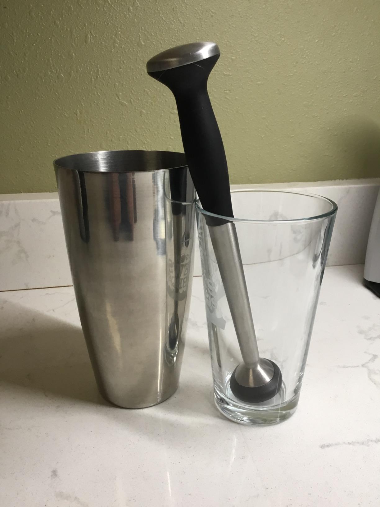 OXO SteeL Muddler with Non-Scratch Nylon Head and Soft Non-Slip Grip, Silver, 9-Inch customer photo 4