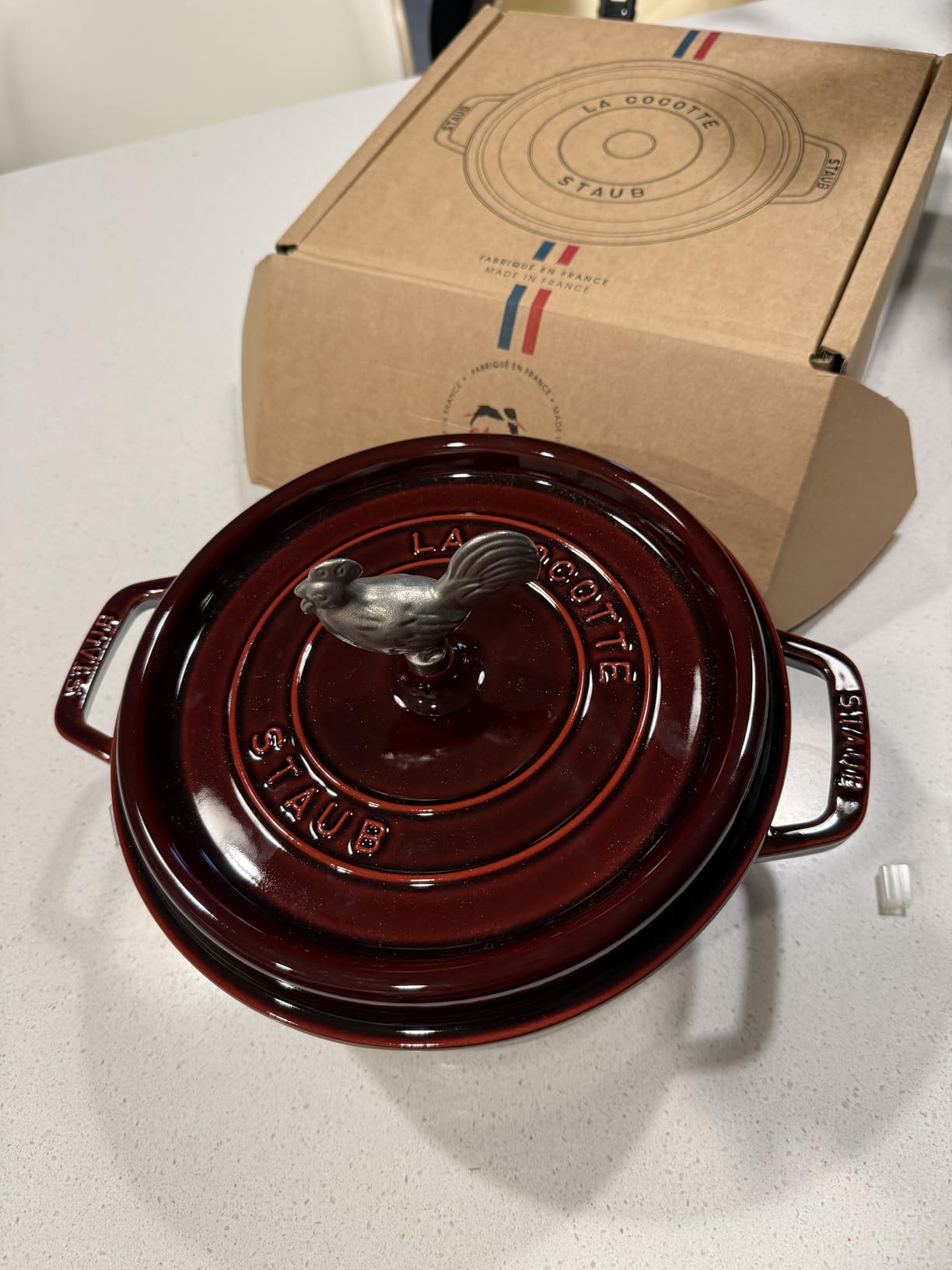 STAUB Cast Iron Dutch Oven 4-qt Round Cocotte, Made in France, Serves 3-4, Cherry customer photo 1