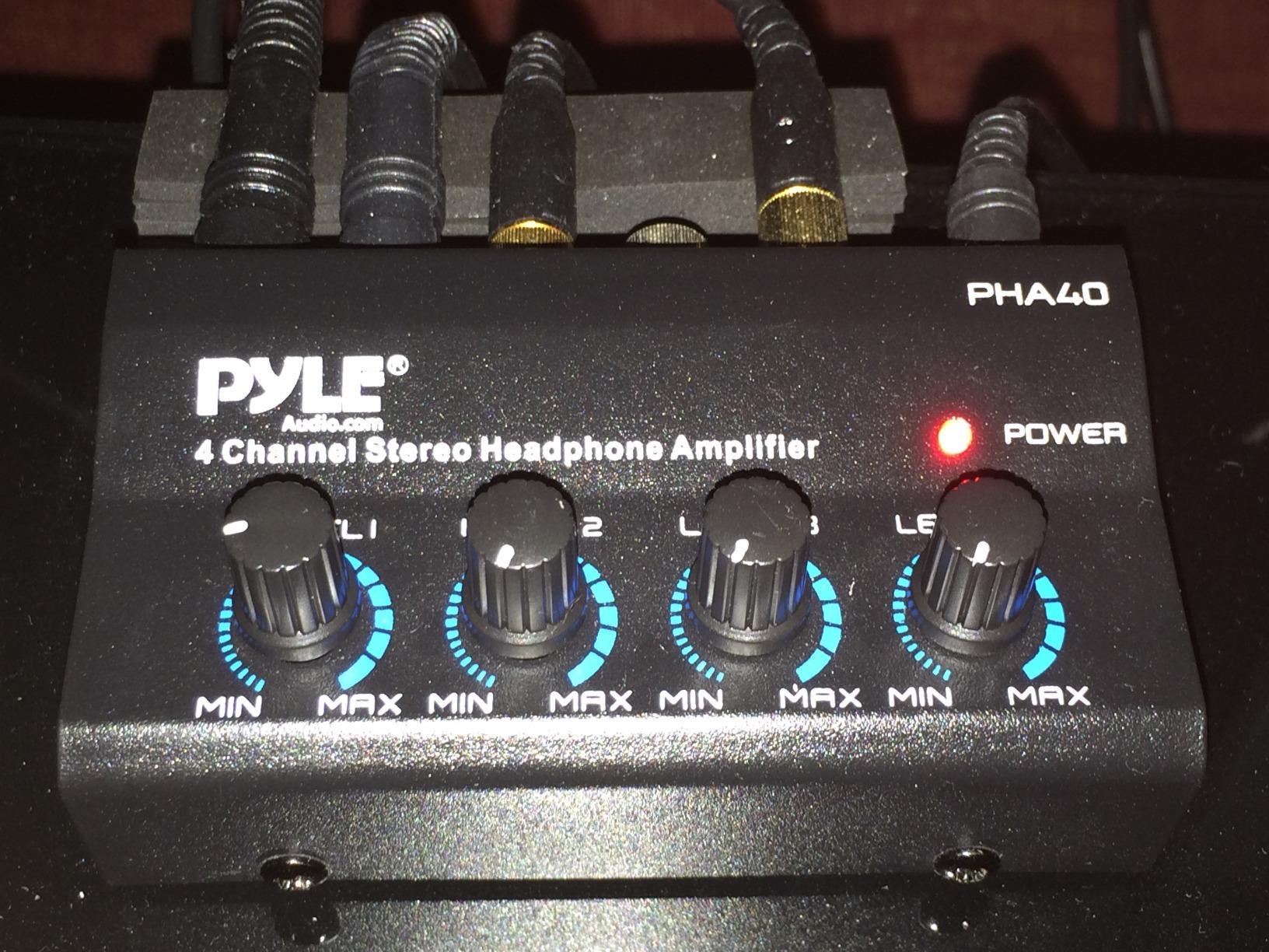 4-Channel Portable Stereo Headphone Amplifier - Professional Multi Channel Mini Earphone Splitter Amp w/ 4 ¼