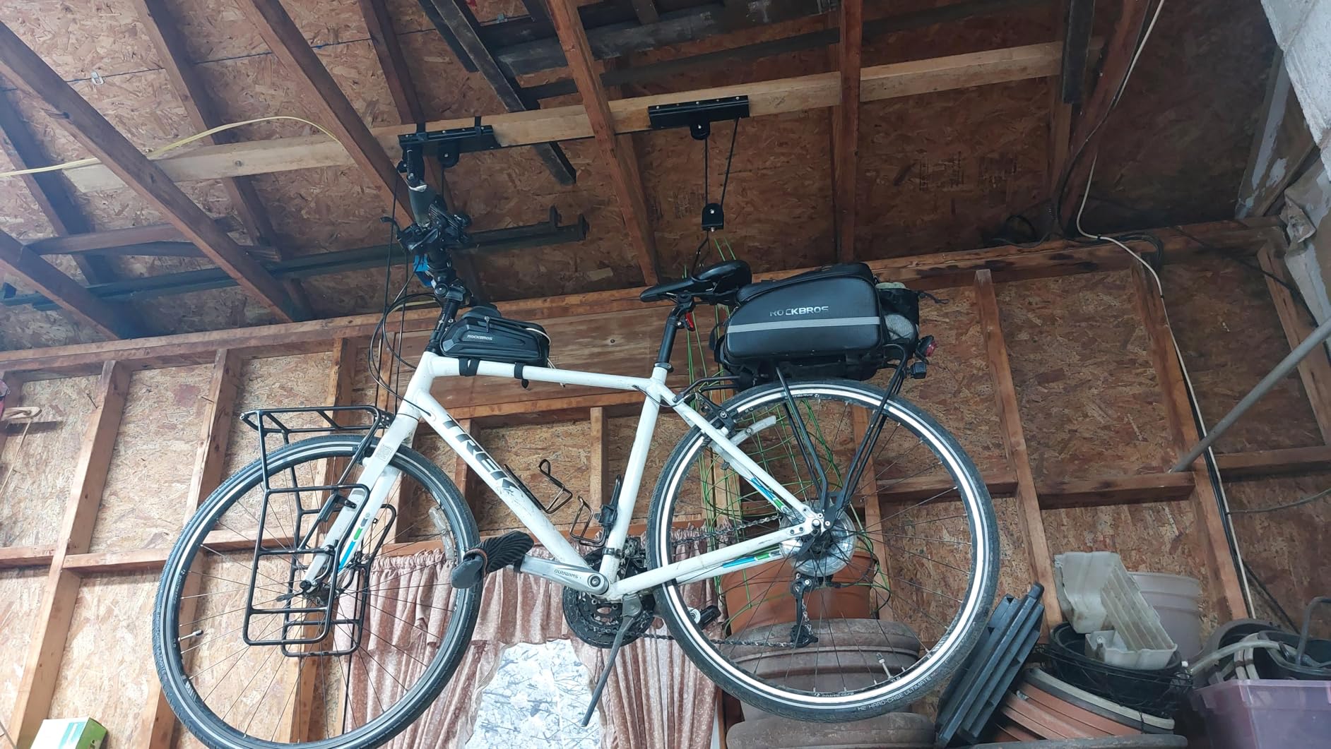 Bike Hanger - Overhead Hoist Pulley System with 100lb Capacity for Bicycles or Ladders - Secure Garage Ceiling Storage by Rad Sportz customer photo 2