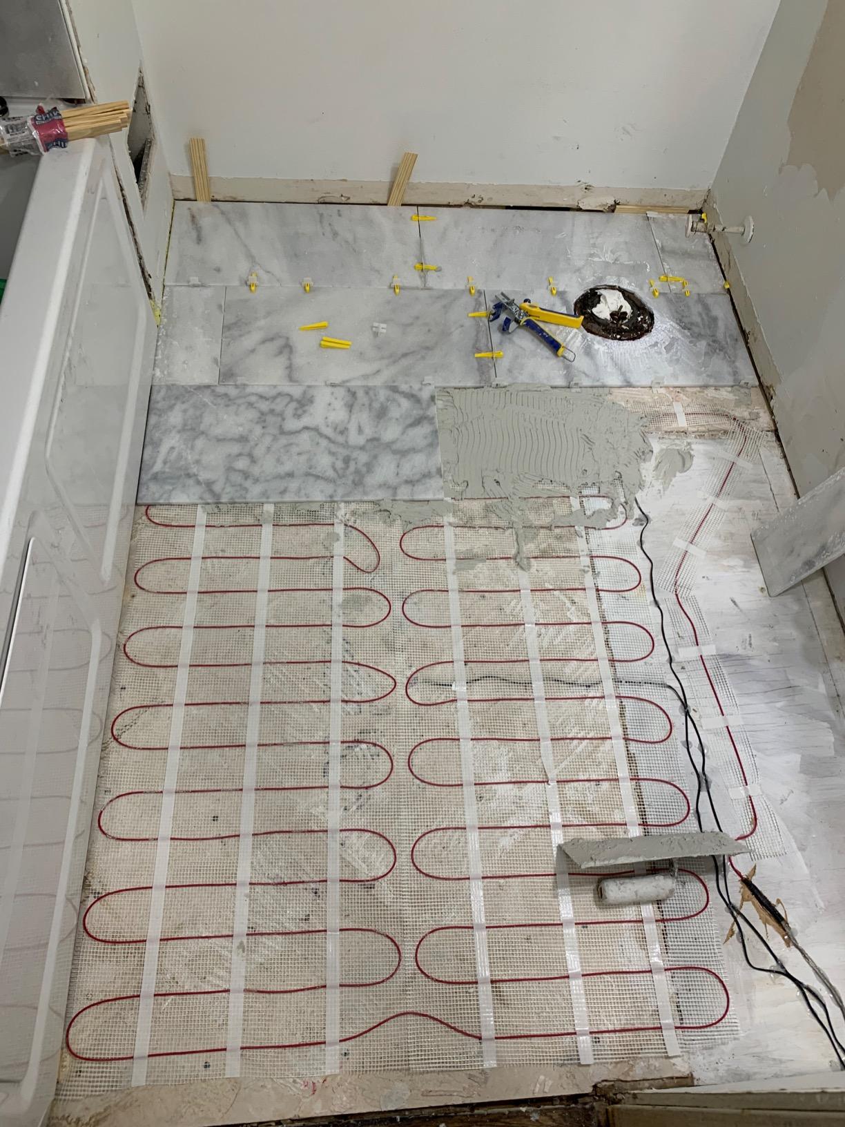 20 Sqft 120V Electric Radiant Floor Heating Mat - Includes Heating Mat, Programmable Thermostat, Thermostat Floor Sensor, Installation Monitor and Under Tile Heater customer photo 2