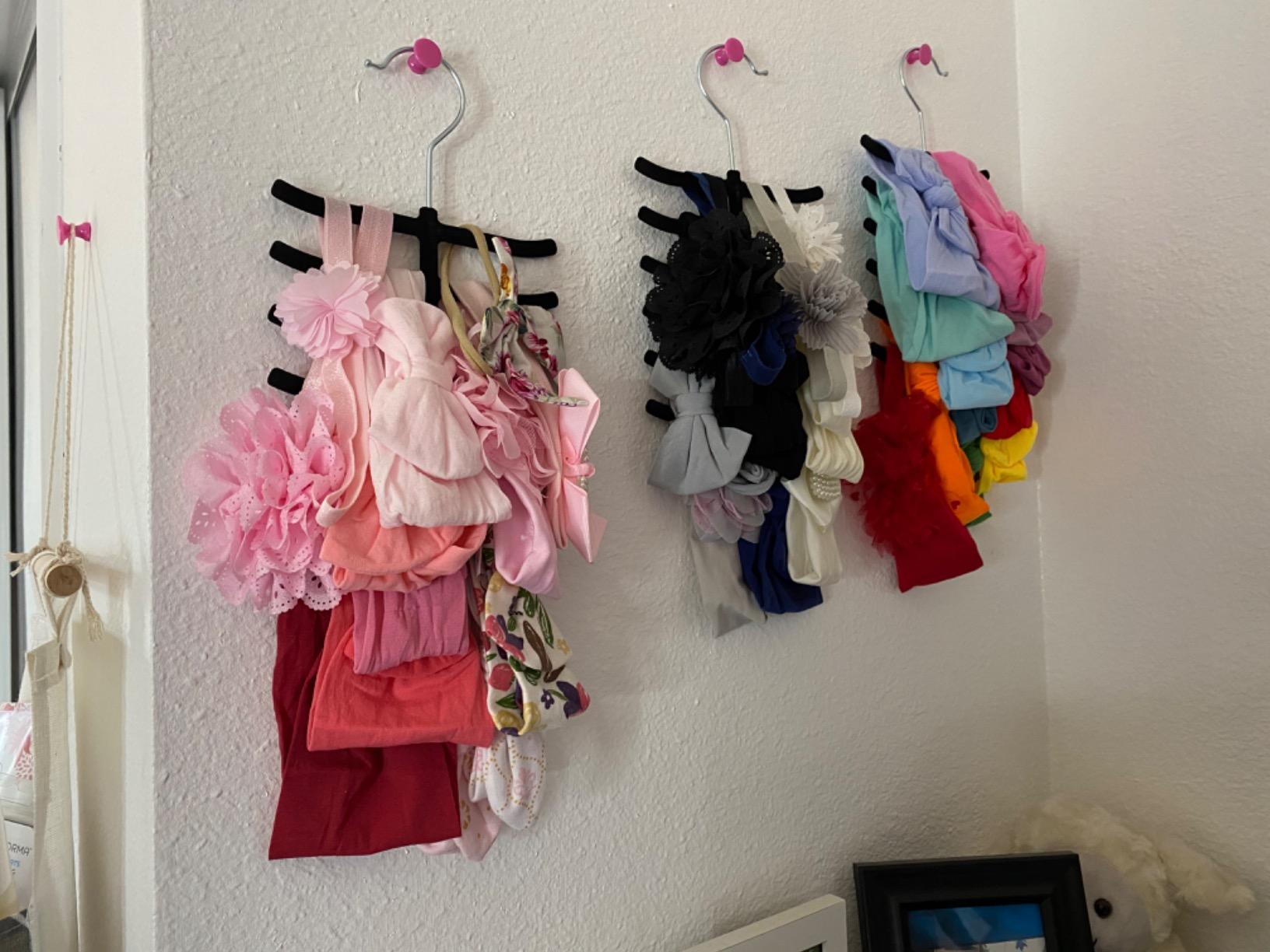 3-Pack Non-Slip Velvet Tie Hanger Organizer Rack by Home Basics | 360° Rotatable Hook | Holds 12 Ties Each | Versatile for Belts and Scarves customer photo 2