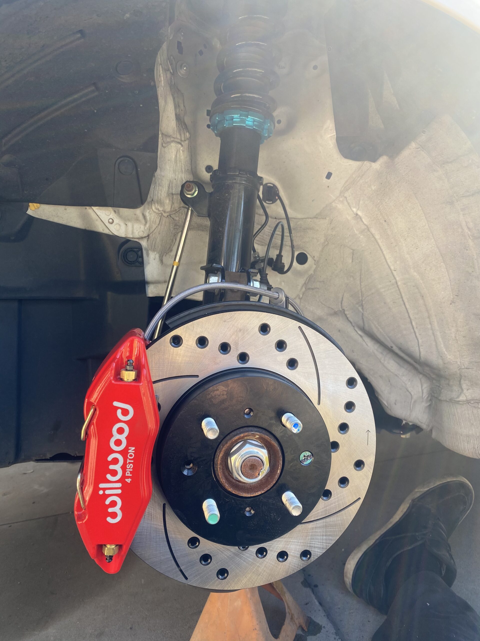 Wilwood Brake System, Forged DPHA, Front, 4 Piston Caliper, 10.320 in Drilled/Slotted Iron Rotor, Offset Hat, Aluminum, Red Anodized, Acura Integra/Honda Civic/Fit 1990-2013 customer photo 1