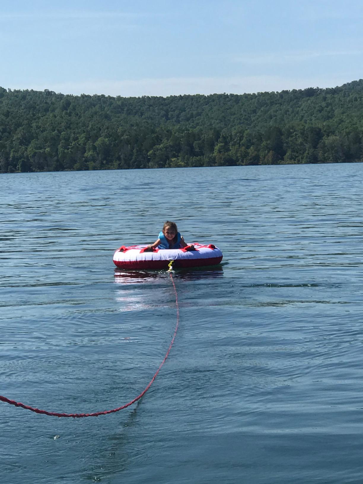 Airhead Hot Shot Towable 1-2 Rider Tube for Boating and Water Sports, Double-Stitched Full Nylon Cover & Speed Safety Valve for Easy Inflating & Deflating customer photo 2