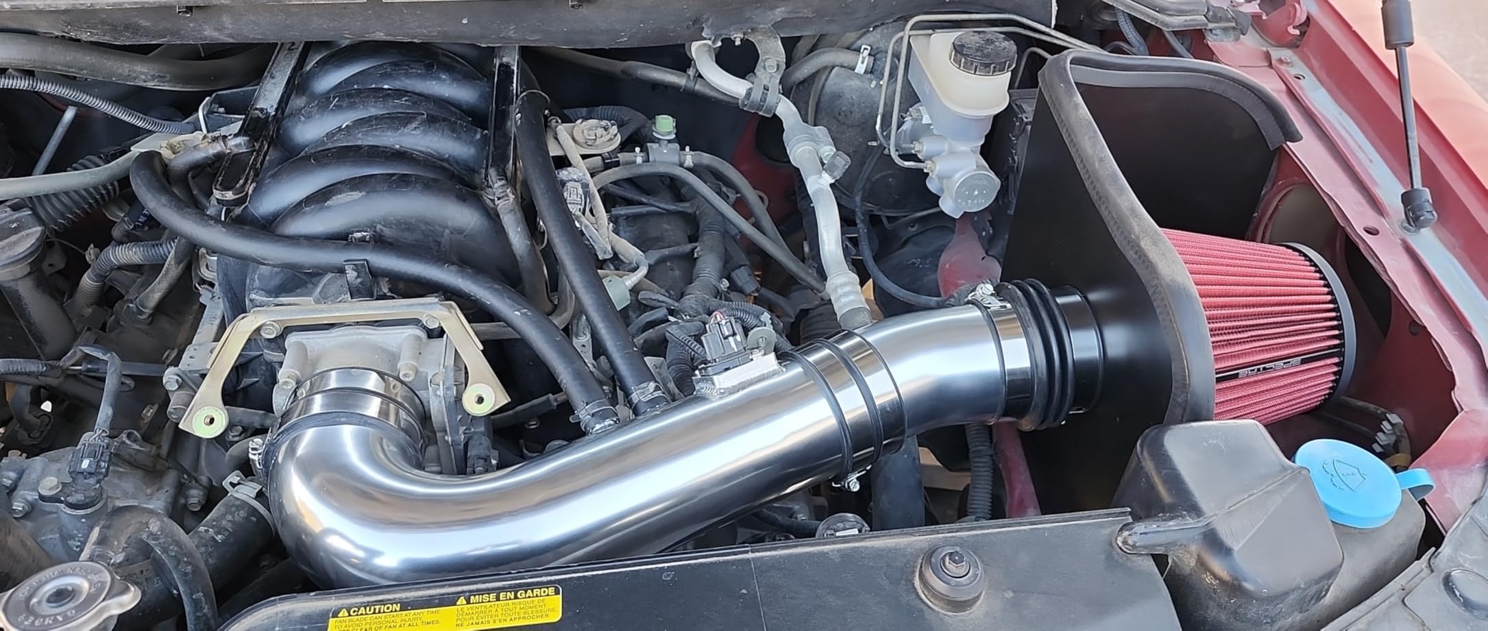 Spectre Performance Air Intake Kit: High Performance, Desgined to Increase Horsepower and Torque: Compatible with 2004-2014 NISSAN/INFINITI (Armada, Titan, QX56) SPE-9951, Red customer photo 1