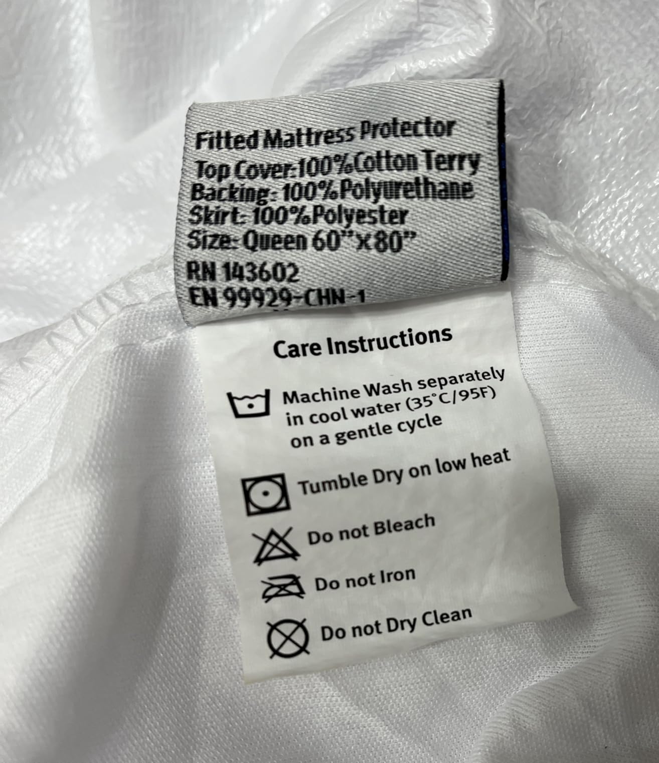 SureGuard Queen Size Mattress Protector - 100% Waterproof, Hypoallergenic - Premium Fitted Cotton Terry Cover White customer photo 2