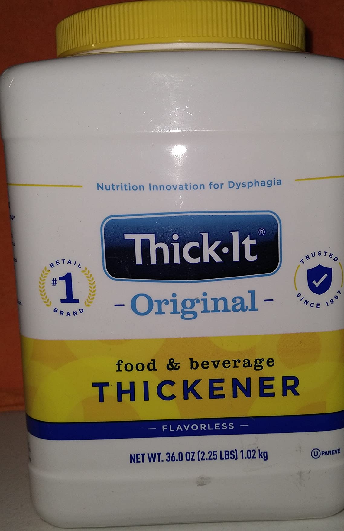 Thick-It Original Food & Beverage Thickener, Flavorless Powder for Dysphagia (IDDSI), Digestible Swallowing Aid, Easy-to-Mix & Instant Dissolve, Used in Hot & Cold Food, 36 oz Canister customer photo 1