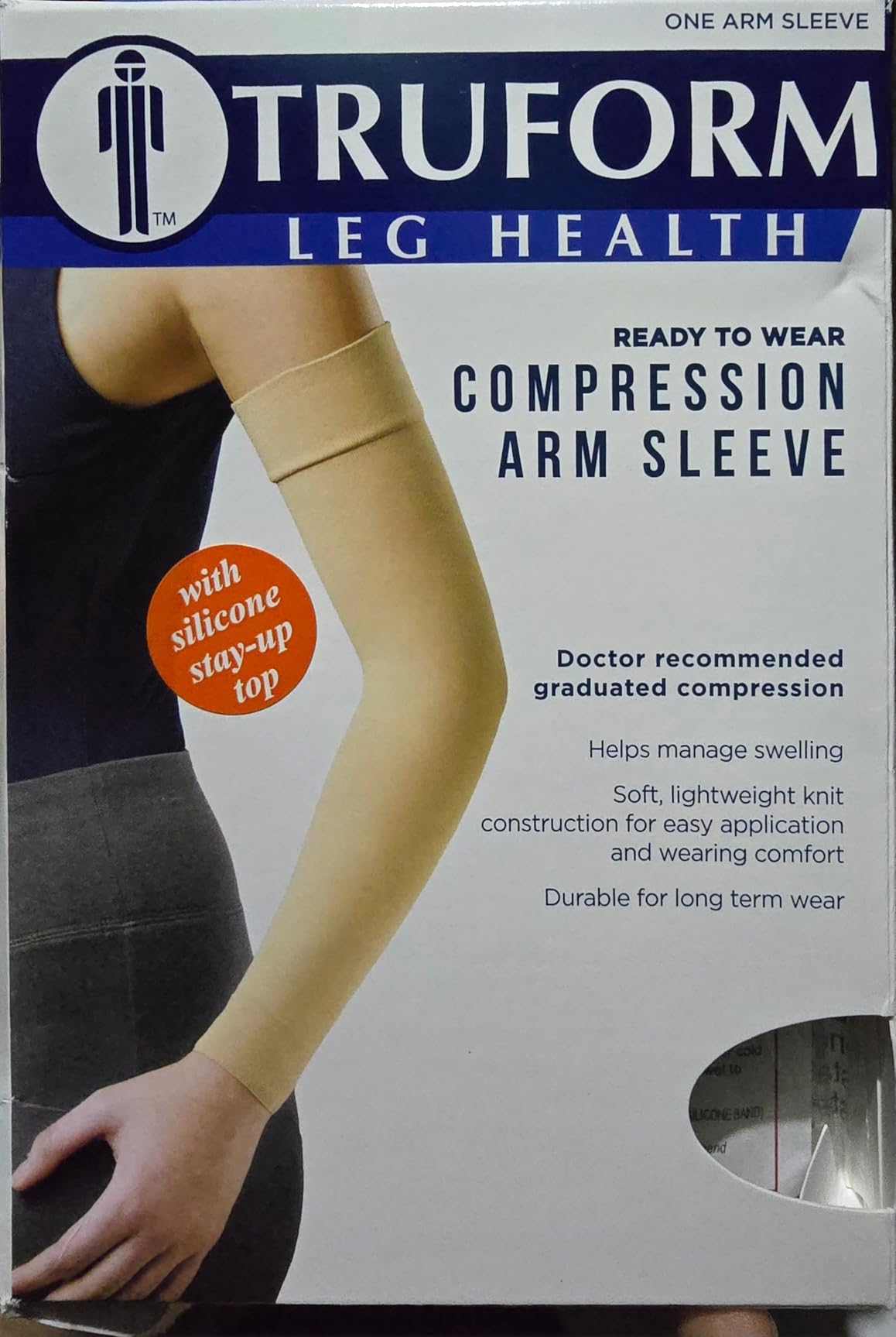 Truform Lymphedema Compression Arm Sleeve 20-30 mmHg Post Mastectomy Support with Dot Top Grip Band customer photo 1
