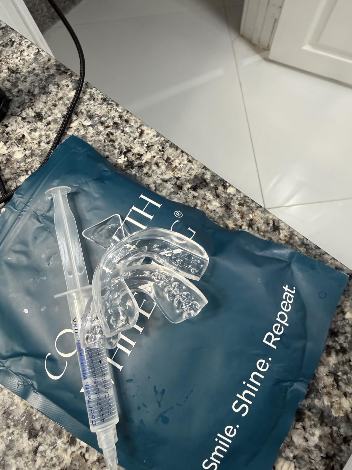 Teeth Whitening Gel for Trays - Pro Strength 44% Carbamide Peroxide, 5 Syringes (50 Uses) + 2 Trays customer photo 1