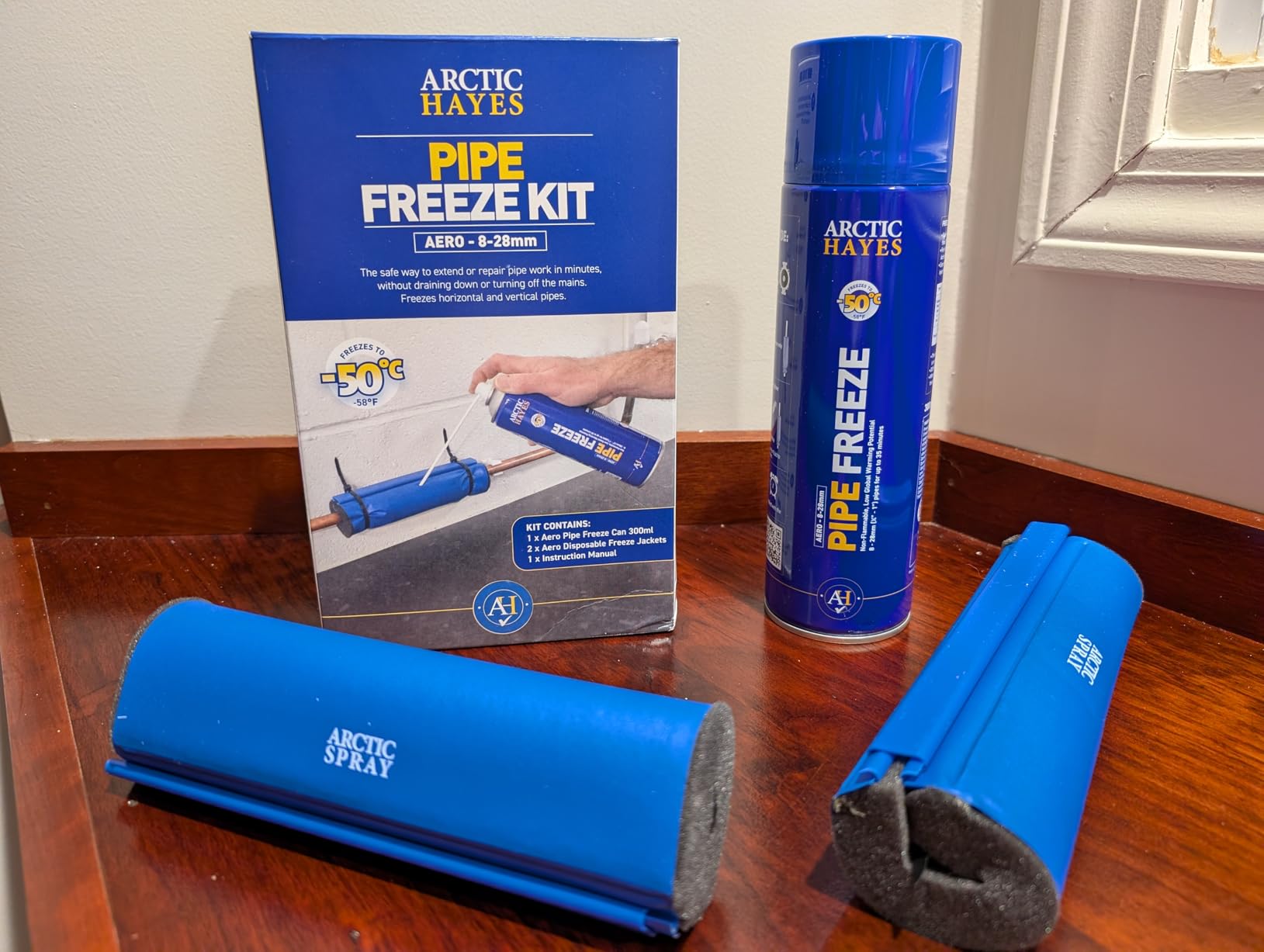 Arctic Hayes ‎ZEK2 Aero Disposable Pipe Freeze Kit with 2 Freezing Jackets for Plumbing Installation, Repair & Maintenance. Freezes Plastic & Metal Pipes (8-28mm Diameter), Blue customer photo 2