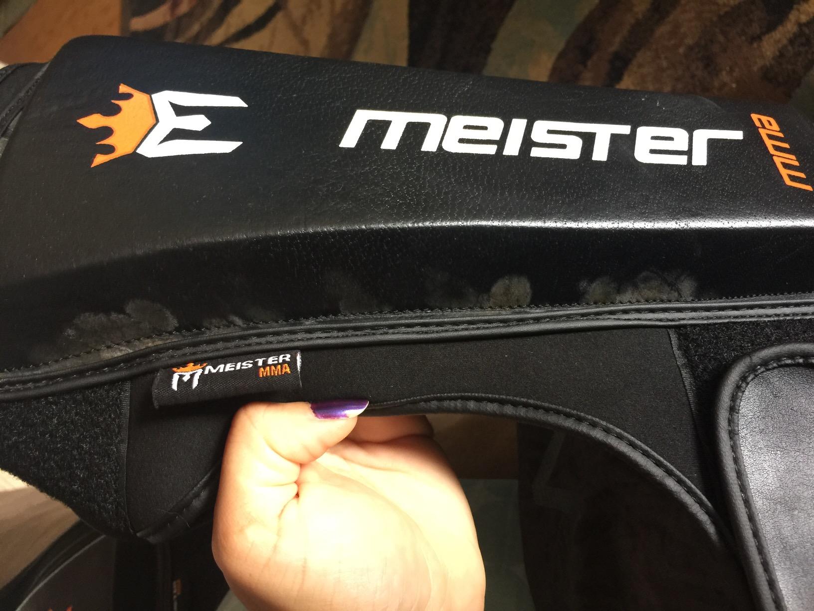 Meister Edge Leather Instep Shin Guards w/Gel Padding (Pair) - Black customer photo 1
