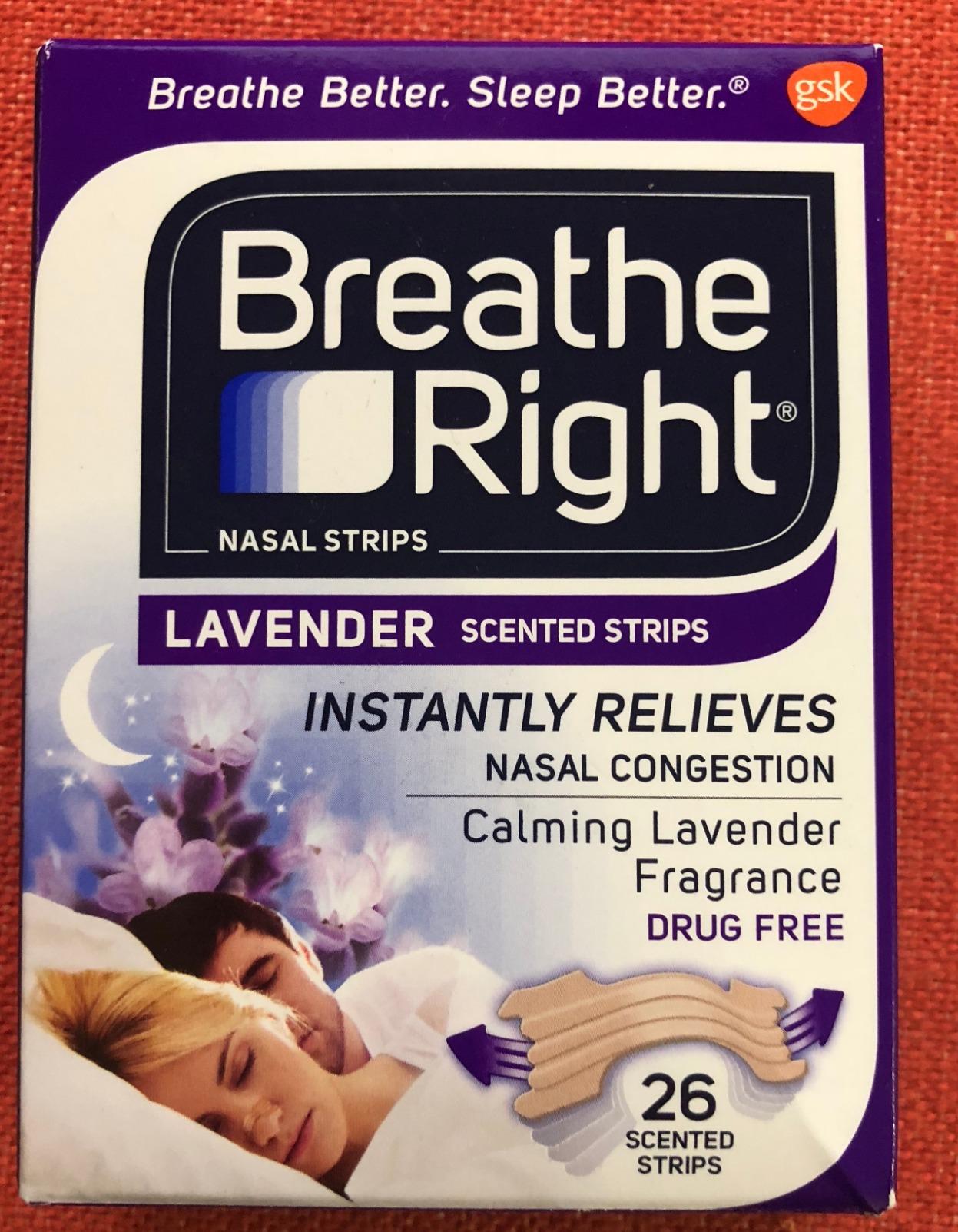 Breathe Right Nasal Strips Lavender Scent Extra Strength Tan Nasal Strips Help Stop Snoring Drug-Free Snoring Solution & Nasal Congestion Relief Caused By Colds & Allergies 26ct (packaging may vary) customer photo 2