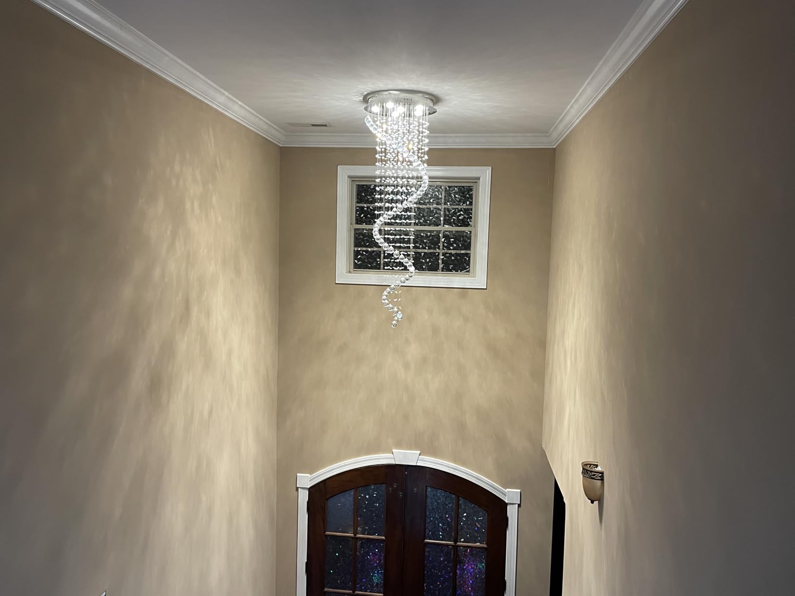 Modern Contemporary Swirl Chandelier Lighting for Foyer Dining Room Kitchen Chandelier Fixture Ceiling Light Rain Drop with All Crystal Balls D20'' X H61'' of CRYSTOP customer photo 2