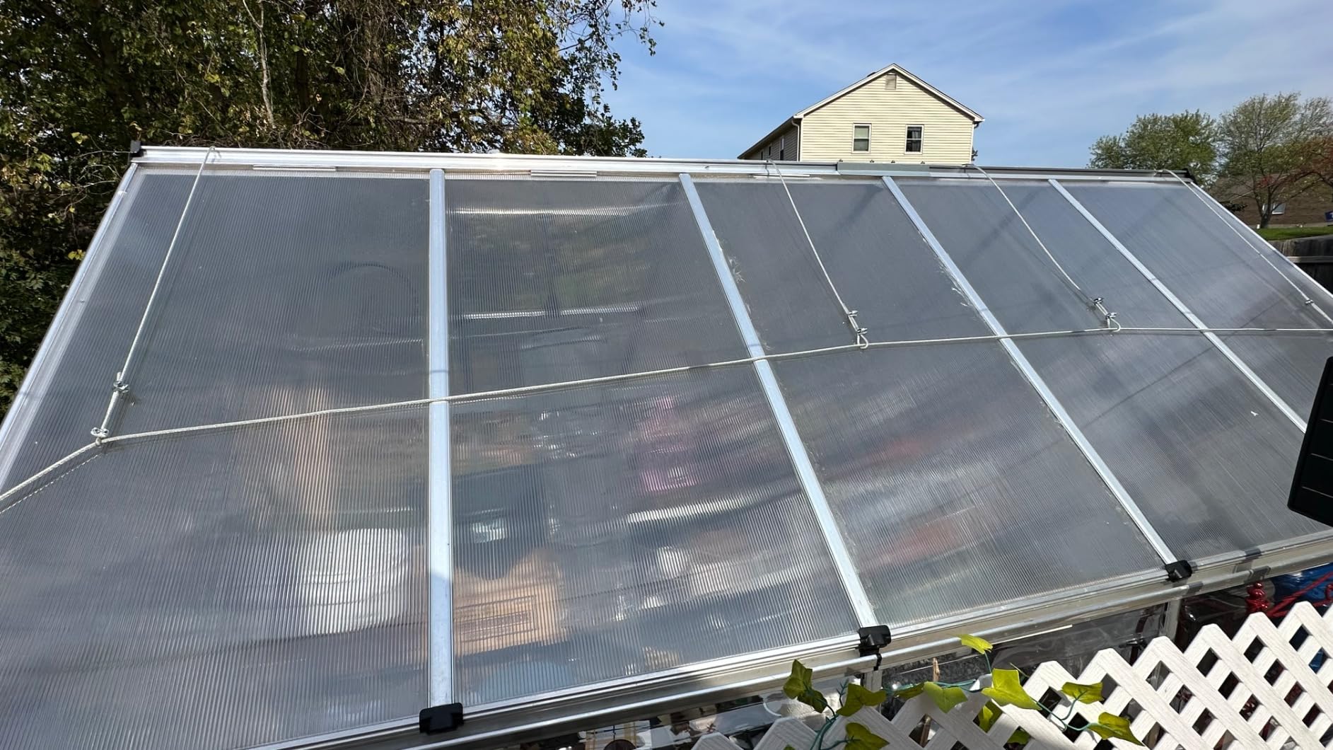 Palram - Canopia 6x8 Greenhouse for Outdoors, Walk-In, UV Polycarbonate Panels, Heavy Duty Aluminum Frame, Lockable Door, Adjustable Roof Vent, Rain Gutters, Galvanized Steel Base, Hybrid (Silver) customer photo 1