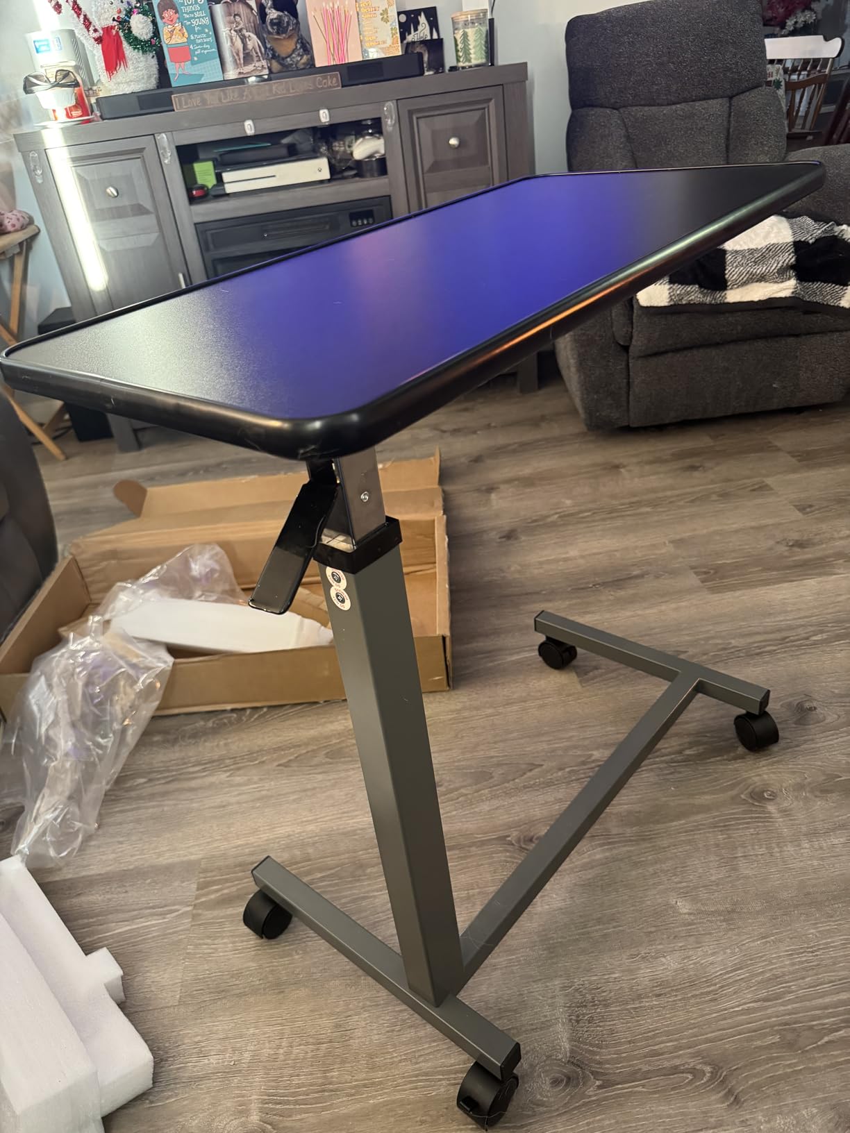 Vaunn Medical Adjustable Overbed Bedside Table With Wheels (Hospital and Home Use) customer photo 2