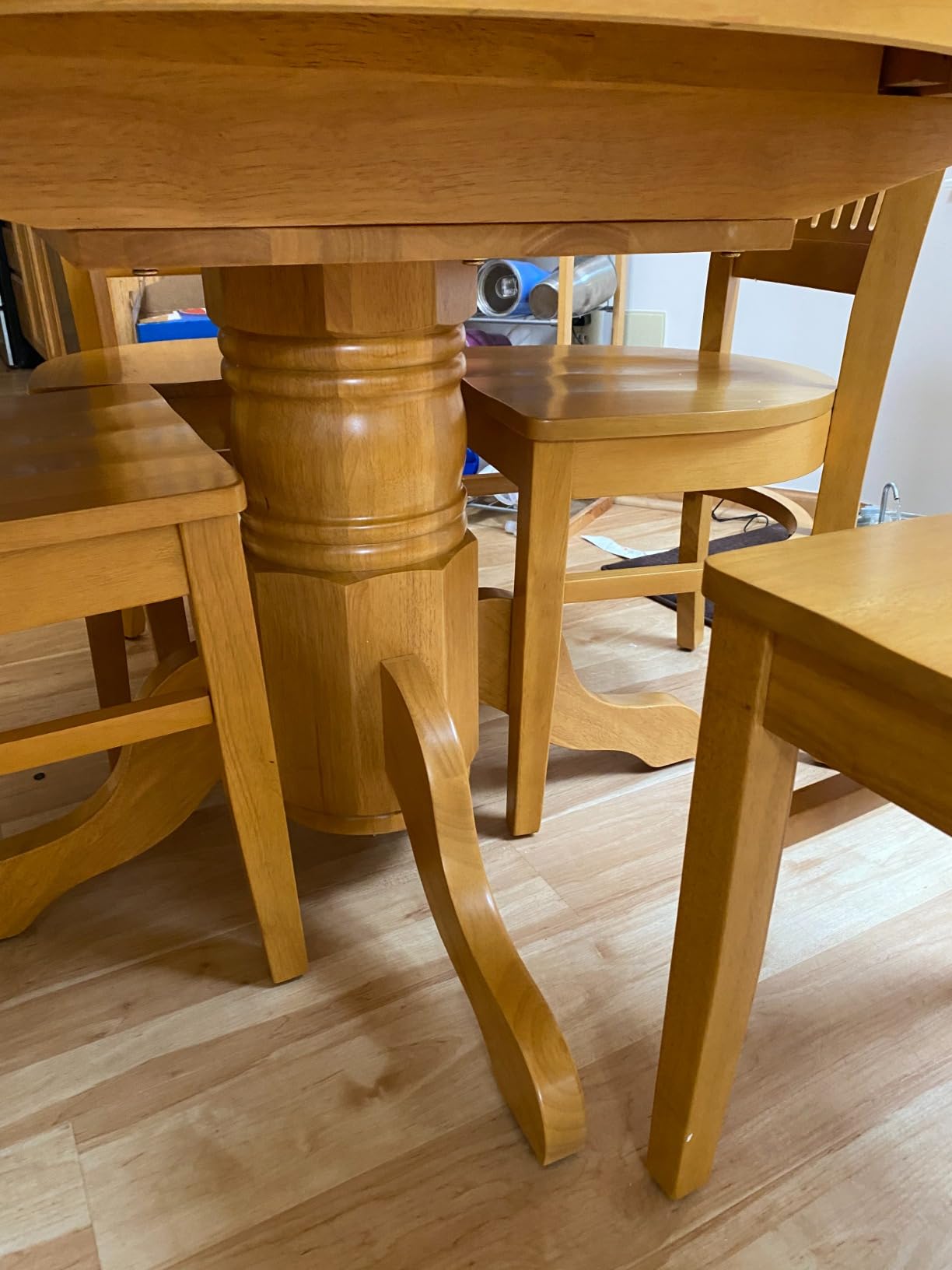 East West Furniture AVVA7-OAK-C 7 Piece Dining Table Set Consist of an Oval Dining Room Table with Butterfly Leaf and 6 Linen Fabric Upholstered Chairs, 42x60 Inch, Oak customer photo 2