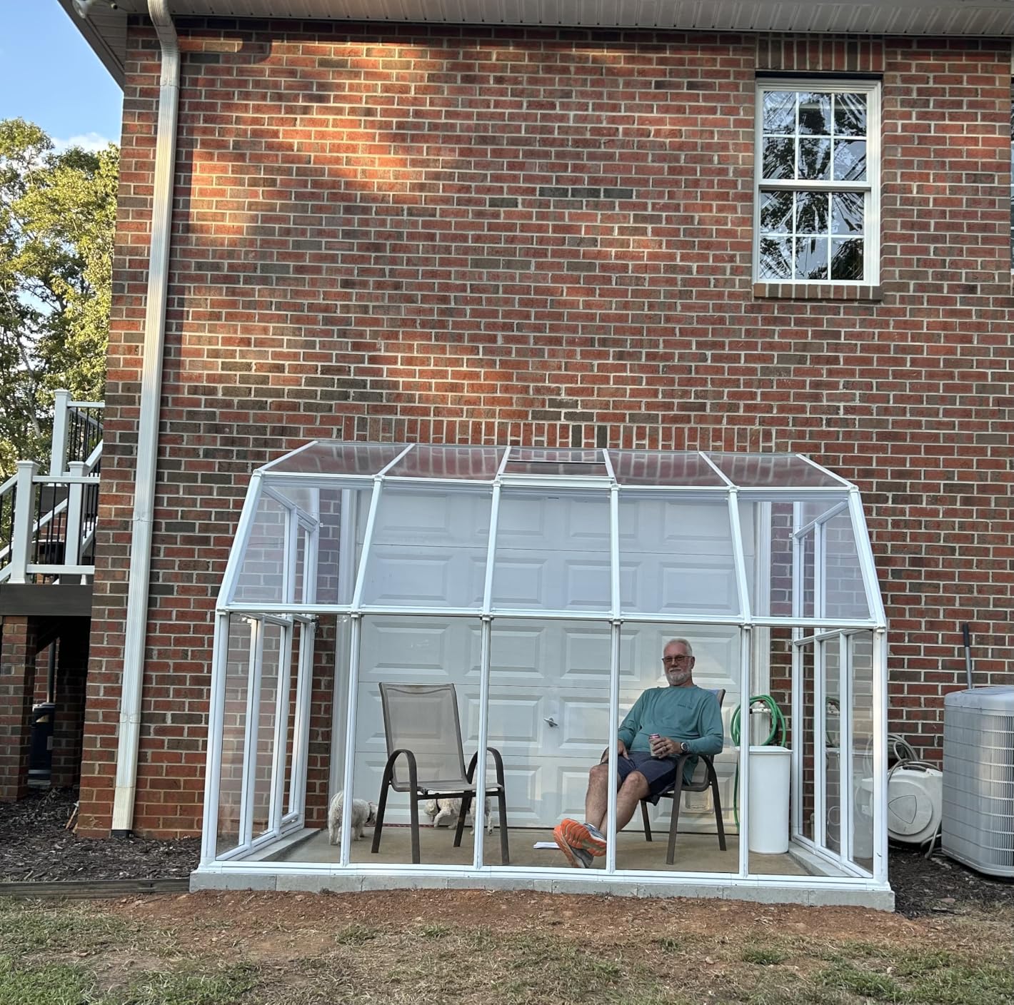 Palram Canopia Rion Sun Room 8 Ft. x 12 Ft. Solarium, Lean-To Greenhouse DIY Kit, Attach to House, Large Twin Wall Polycarbonate, 100% UV Protection For Porch, Patio Outdoors with Window Vent (White) customer photo 2