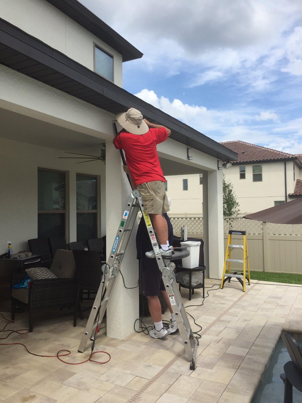 ADVANING 16'X10' Motorized Patio Retractable Awning | Classic Series | Premium Quality, 100% Acrylic UV Sun Shade Awning, Color: Natural Beige Stripes, EA1610-A332H customer photo 1