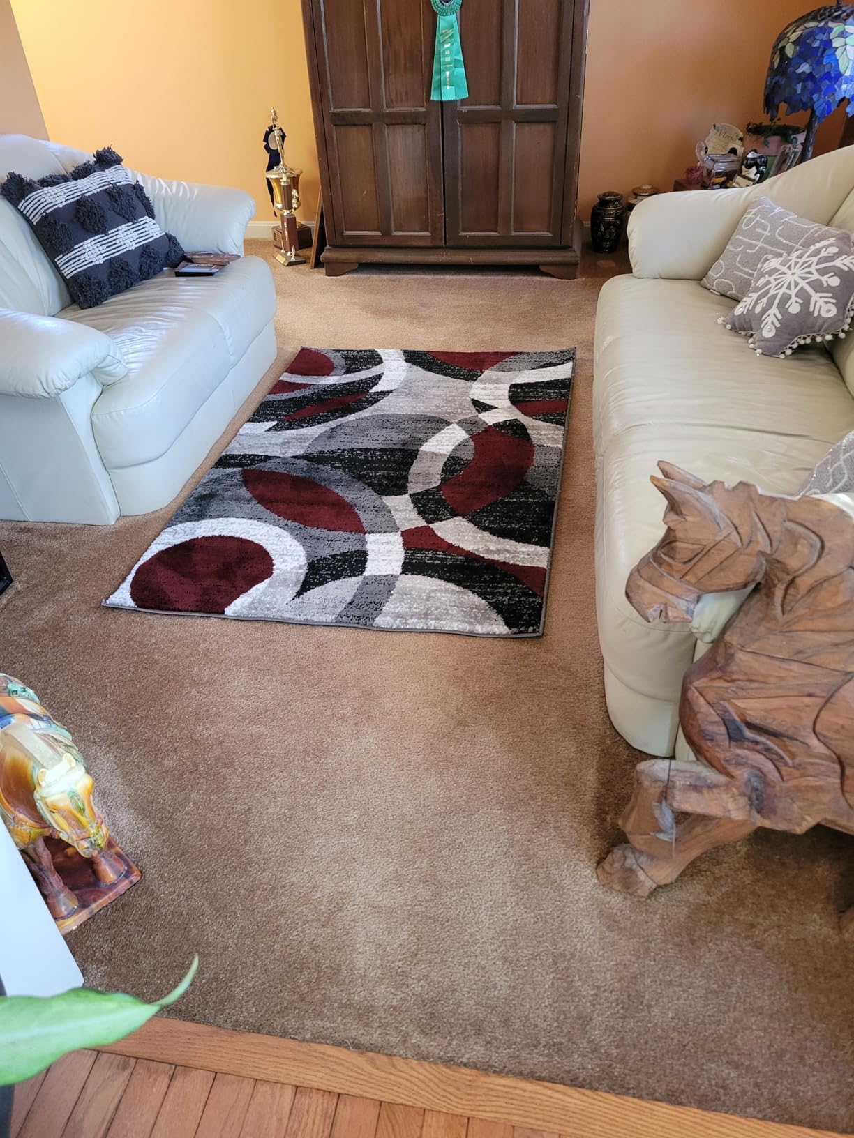 Rugshop Contemporary Abstract Circles Perfect for high Traffic Areas of Your Living Room,Bedroom,Home Office,Kitchen Area Rug 7'10