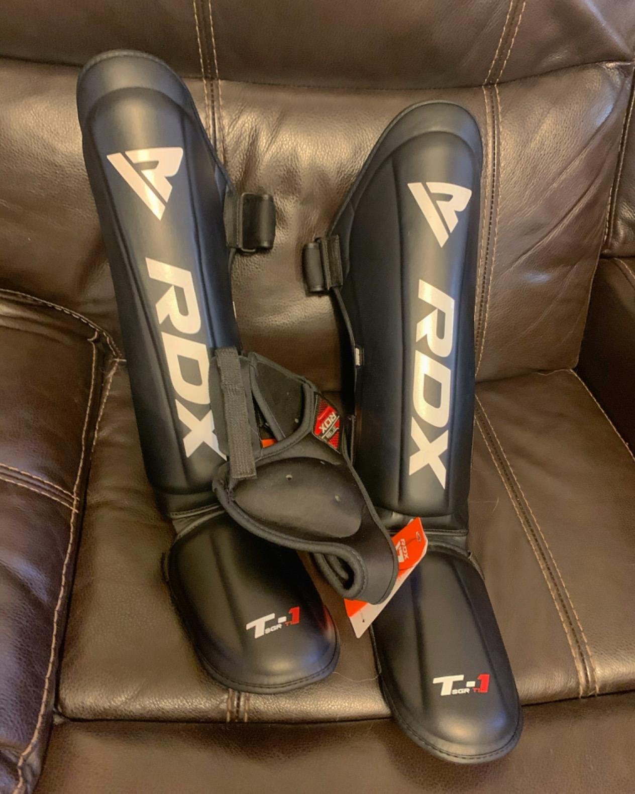 RDX Shin Guards Kickboxing Muay Thai, SATRA SMMAF Approved, Premium Maya Hide Leather customer photo 2