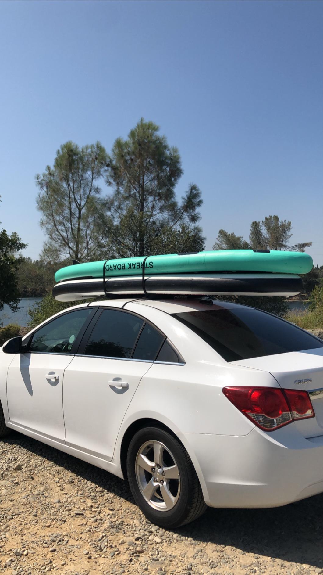 DORSAL Universal Soft Roof Rack Pads for Surfboard Kayak SUPs with Car Tie Down Straps and Storage Bag - Pack of 2 Black Polyester customer photo 1