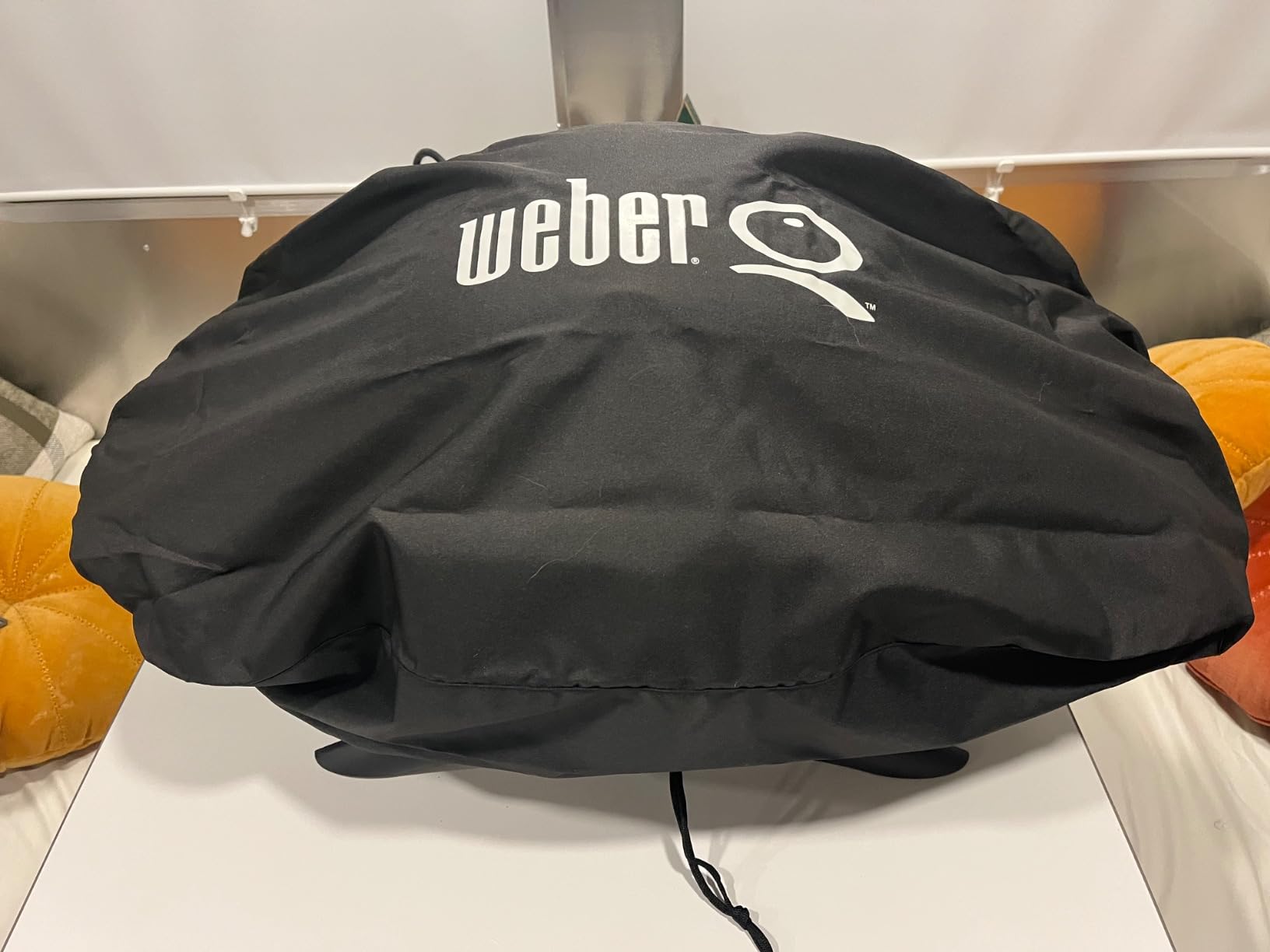 Weber Premium Bonnet Cover Q1000/100, Black - Water & UV-Resistant Lightweight Grill Cover, Fits Baby Q Gas Grills customer photo 2