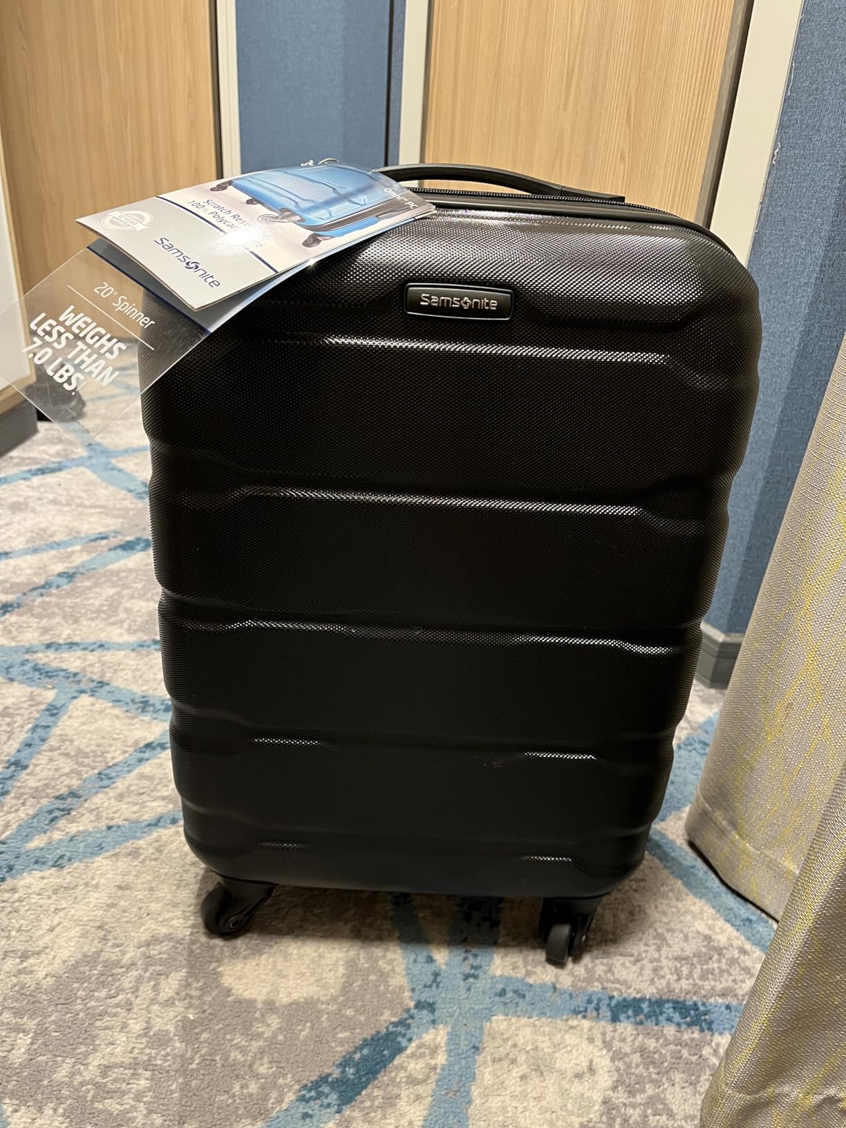 Traveler's Choice Omni PC Hardside Expandable Luggage with Spinner Wheels, Teal, Checked-Medium 24-Inch customer photo 2