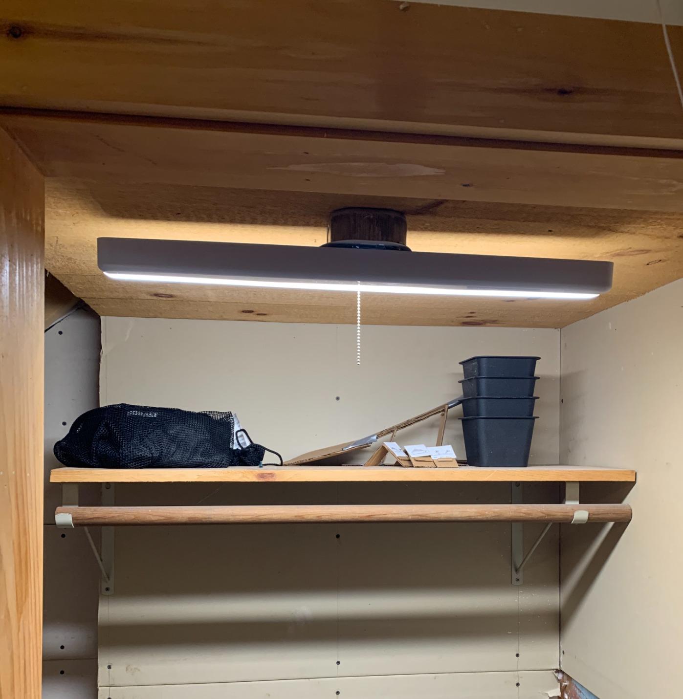 Lithonia Lighting LED Flush Mount Closet Light, 18 Inch Motion Sensor Closet Light Fixture for Bedroom, Bathroom, Storeroom, Pantry or Utility Room, Damp Rated, Hardwired (FMMCL 18 840 PIR M4) customer photo 2