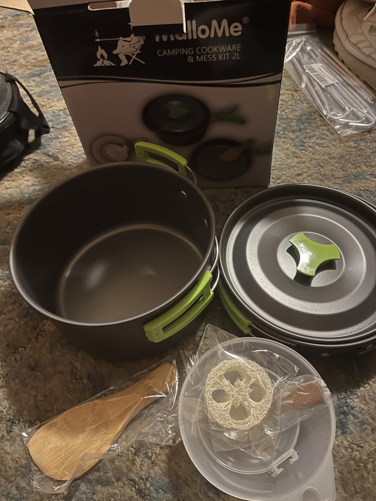 MalloMe Camping Cookware Mess Kit for Backpacking Gear - Camping Cooking Set - Camping Pots and Pans Set - Backpacking Stove/Portable Stove Compatible customer photo 1