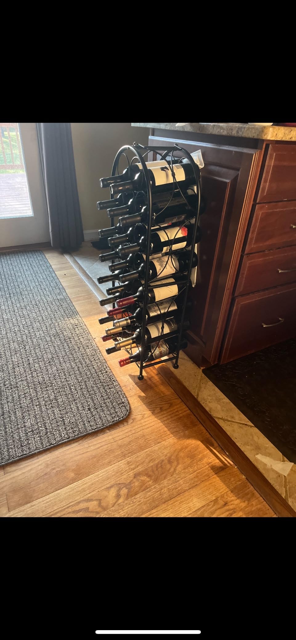 Sorbus Freestanding Wine Rack - Elegant and Unique Bordeaux Chateau Style Floor Wine Stand for 23 Wine Bottle Storage, Champagne, Metal Wine Bottle Holder Stands for Kitchen, Home Bar, Mini Wine Bar customer photo 2