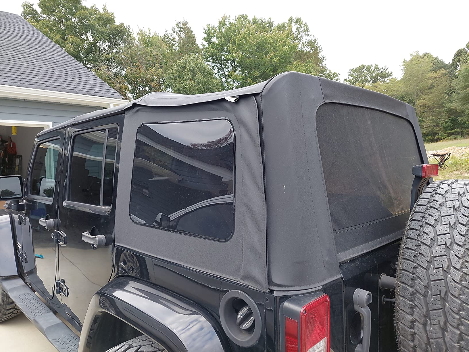 Sierra Offroad Soft Top for 2010 to 2018 Jeep Wrangler JK - Black, Sailcloth Vinyl - 4 Door Jeep Soft Top with Rear Plastic Tinted Windows - Factory Precision Fit Replacement - No Upper Door Skins customer photo 2