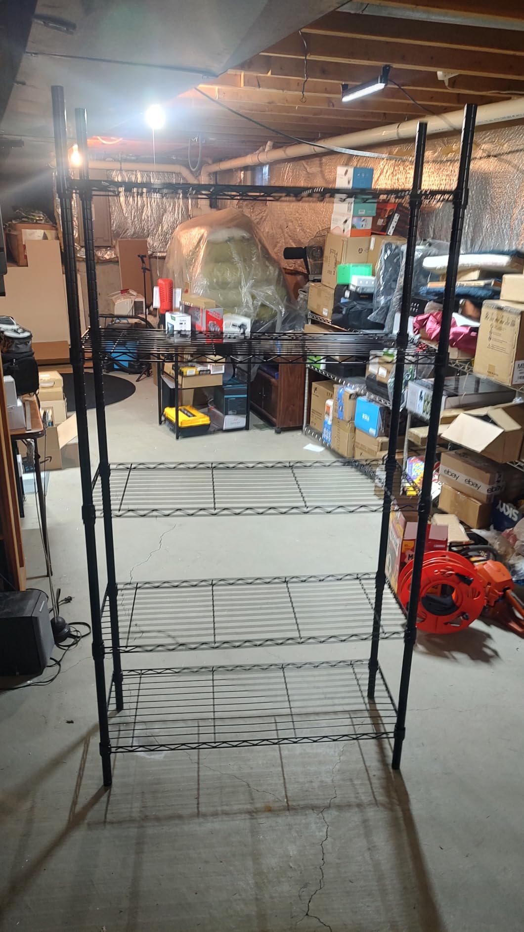 Amazon Basics 5-Shelf Adjustable Heavy Duty Steel Wire Storage Shelves for Garage, Kitchen, Easy Assembly, 36