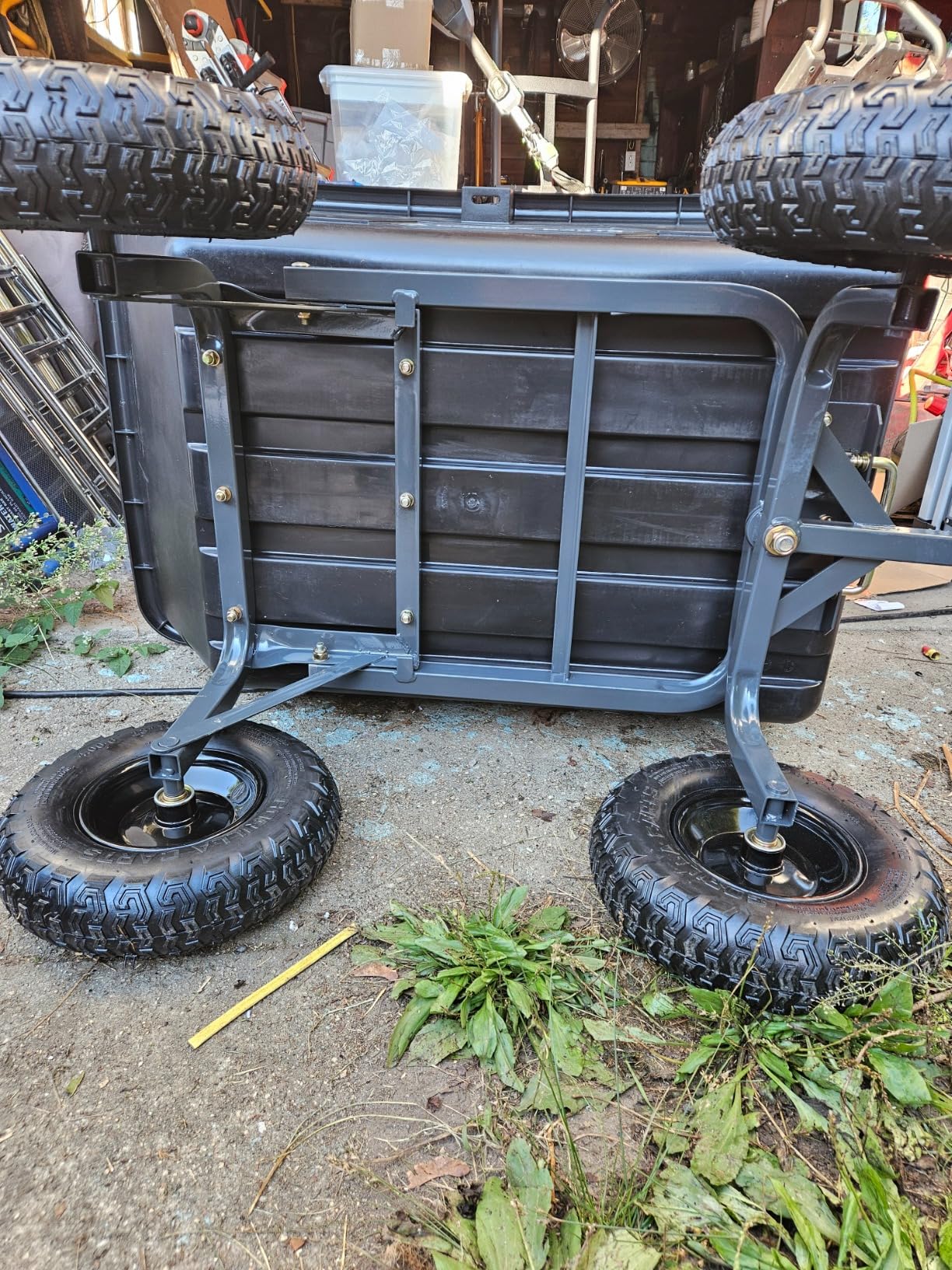 Gorilla Carts Heavy-Duty Poly Yard Dump Cart, 6 Cu Ft Tub, 1200 lb Haul Capacity, Black - Towable Utility Wagon with Quick-Release Dumping & Pneumatic Tires for Landscaping and Gardening customer photo 1