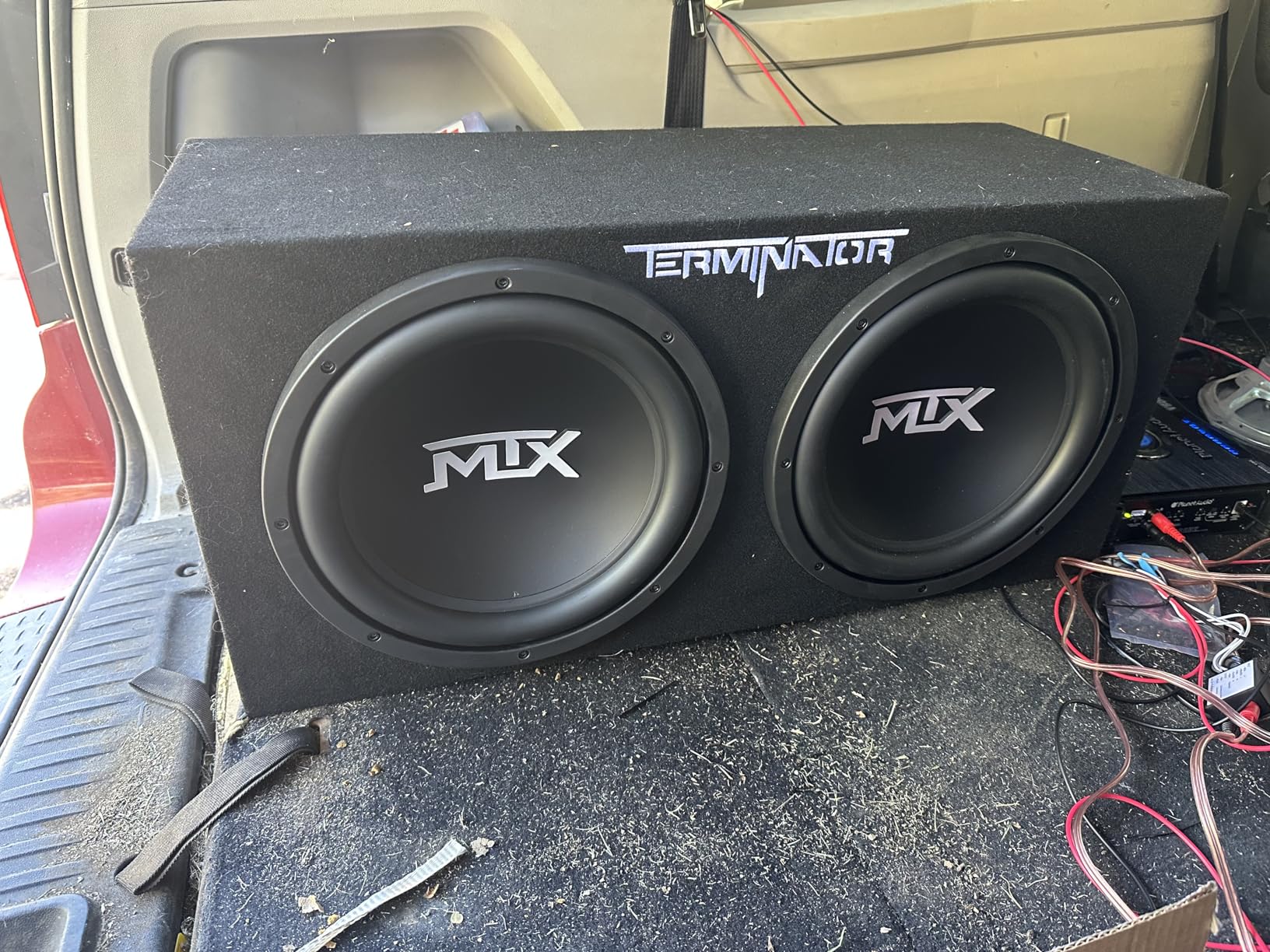 MTX 12-Inch Dual Subwoofer with Amp & Wiring Kit - Complete Car Sound System Bundle with 1200W Loaded Enclosure, Planet Audio Peak 1500W Monoblock Amplifier, and Soundstorm 8 Gauge Installation Set customer photo 2