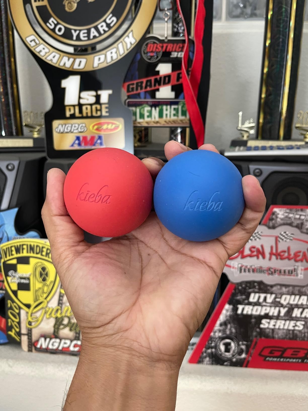 Kieba Massage Lacrosse Balls for Myofascial Release, Trigger Point Therapy, Muscle Knots, and Yoga Therapy. Set of 2 Firm Balls (2 Orange) customer photo 1