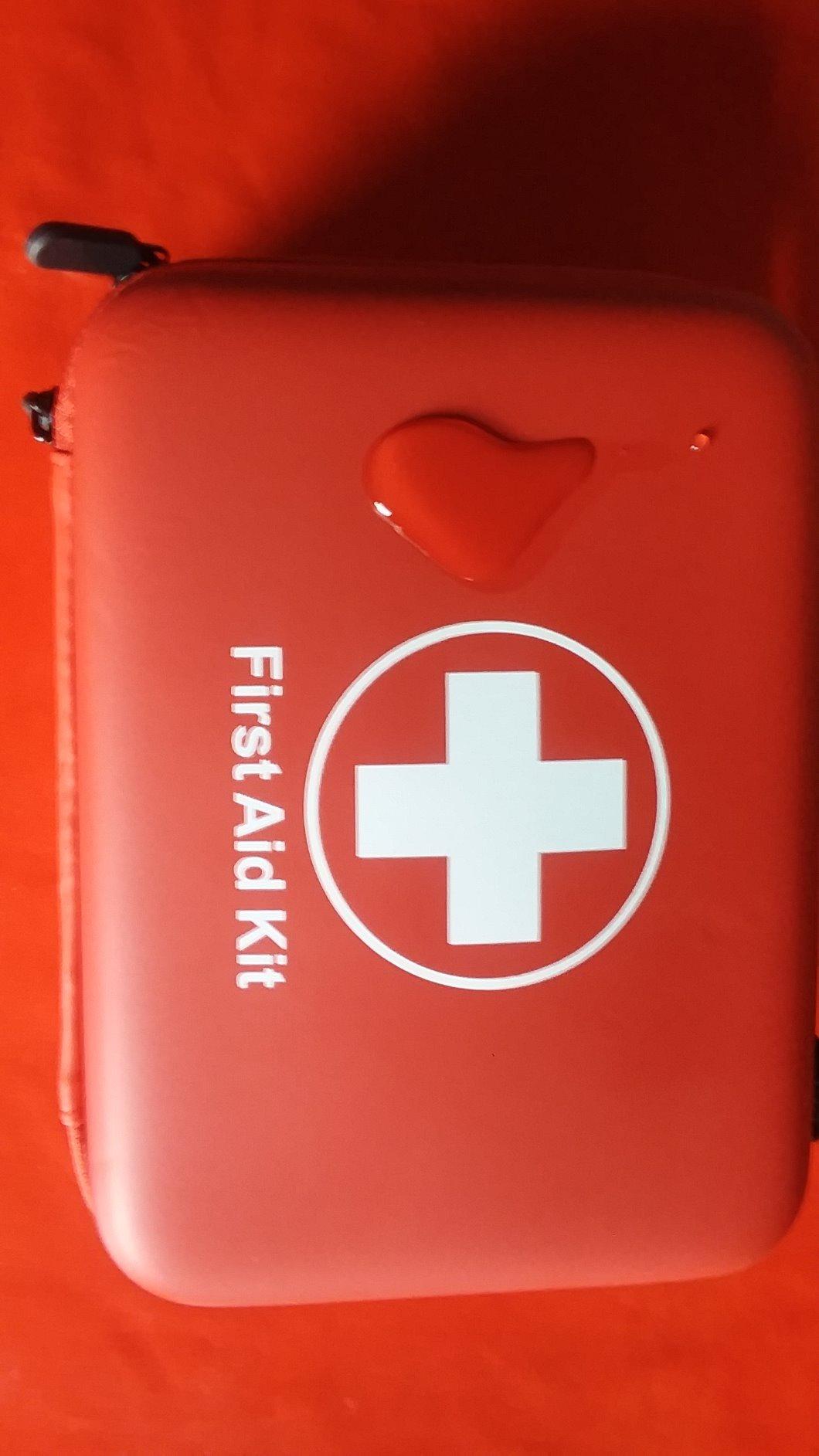 Compact First Aid Kit (228pcs) Designed for Family Emergency Care. Waterproof EVA Case and Bag is Ideal for The Car, Home, Boat, School, Camping, Hiking, Office, Sports. Protect Your Loved Ones. Red customer photo 1