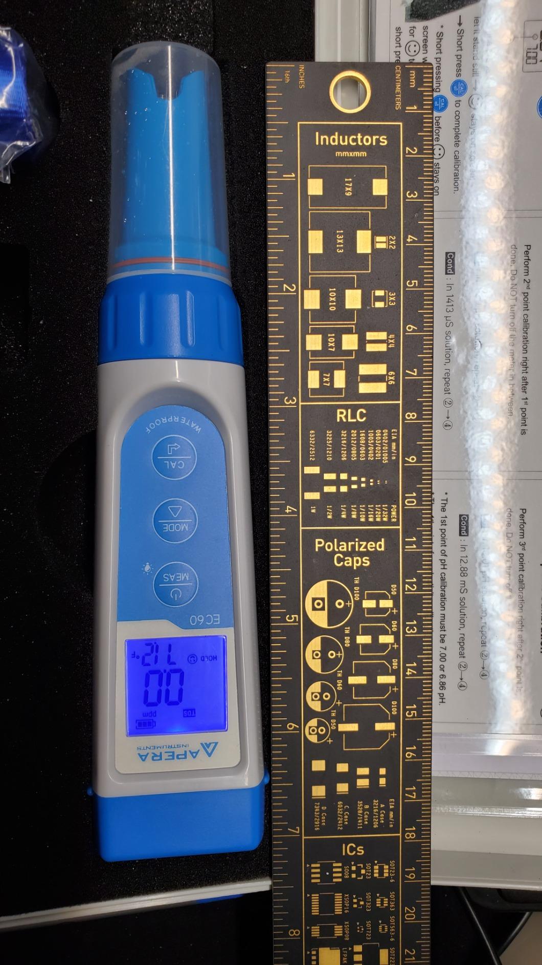 Apera Instruments Premium Series EC60 Waterproof Conductivity Pocket Tester Kit, ±1% F.S Accuracy, Replaceable Probe customer photo 1
