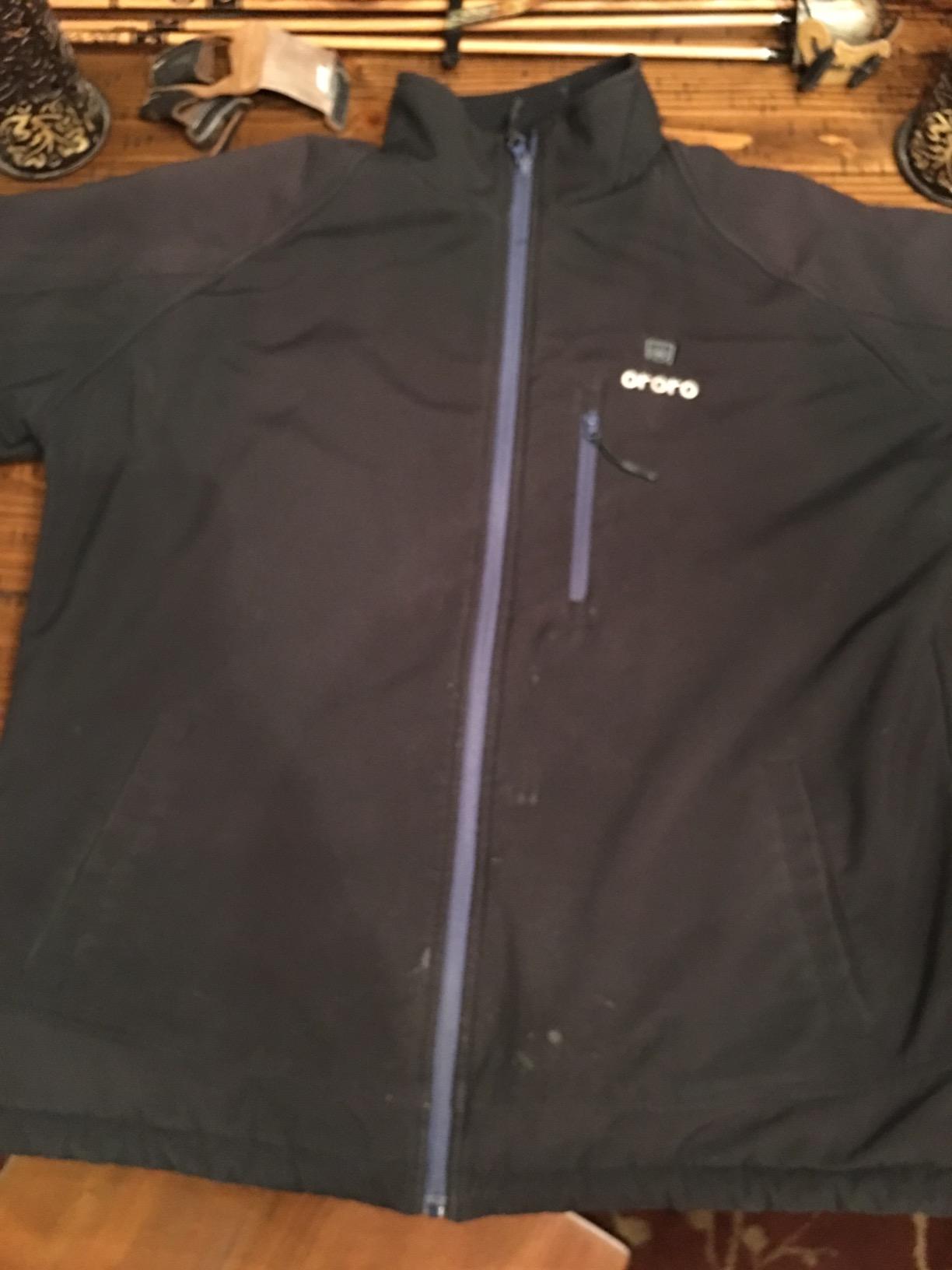 ORORO Men's Classic Heated Jacket, Water Wind Resistant Softshell Jacket customer photo 2