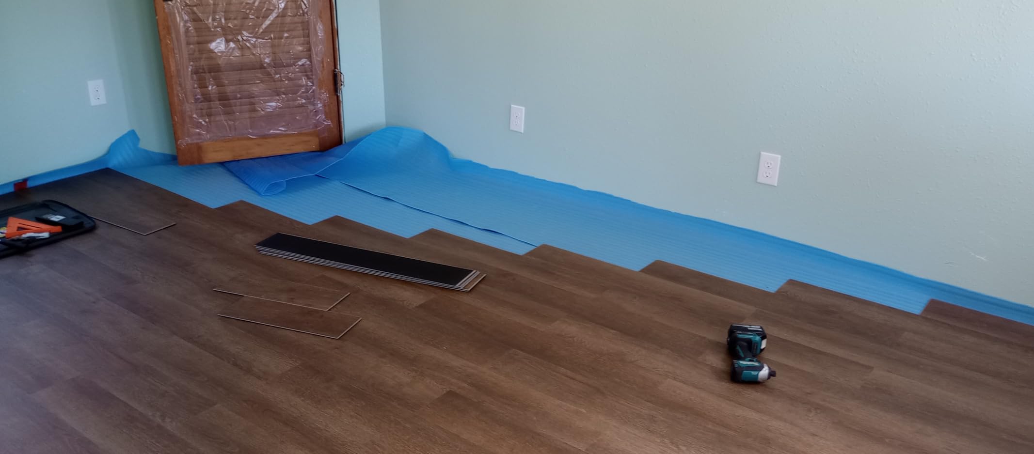 3in1 Vapor Barrier Flooring Underlayment w/Overlap and pre-Attached Tape Strip - Bestlaminate- 2mm - 100sq.ft roll customer photo 1