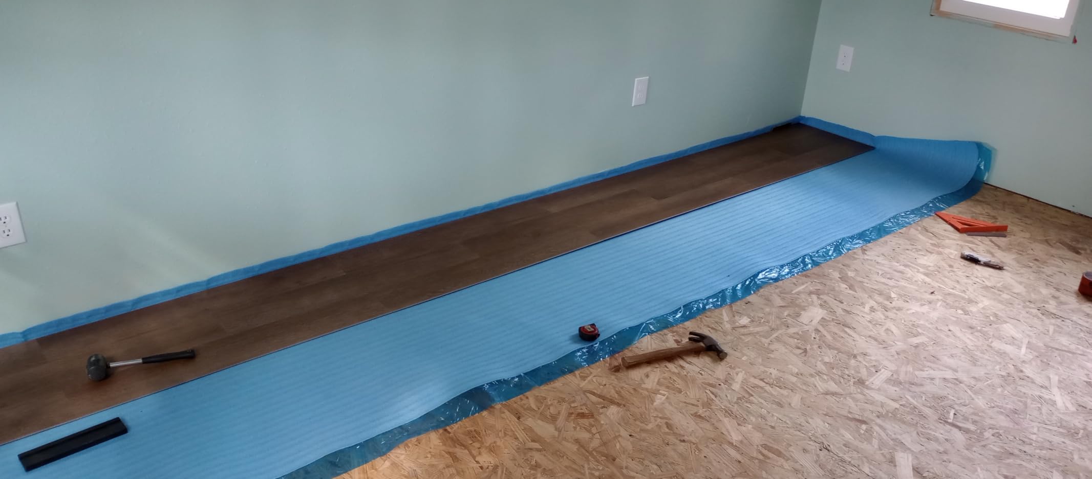 3in1 Vapor Barrier Flooring Underlayment w/Overlap and pre-Attached Tape Strip - Bestlaminate- 2mm - 100sq.ft roll customer photo 2