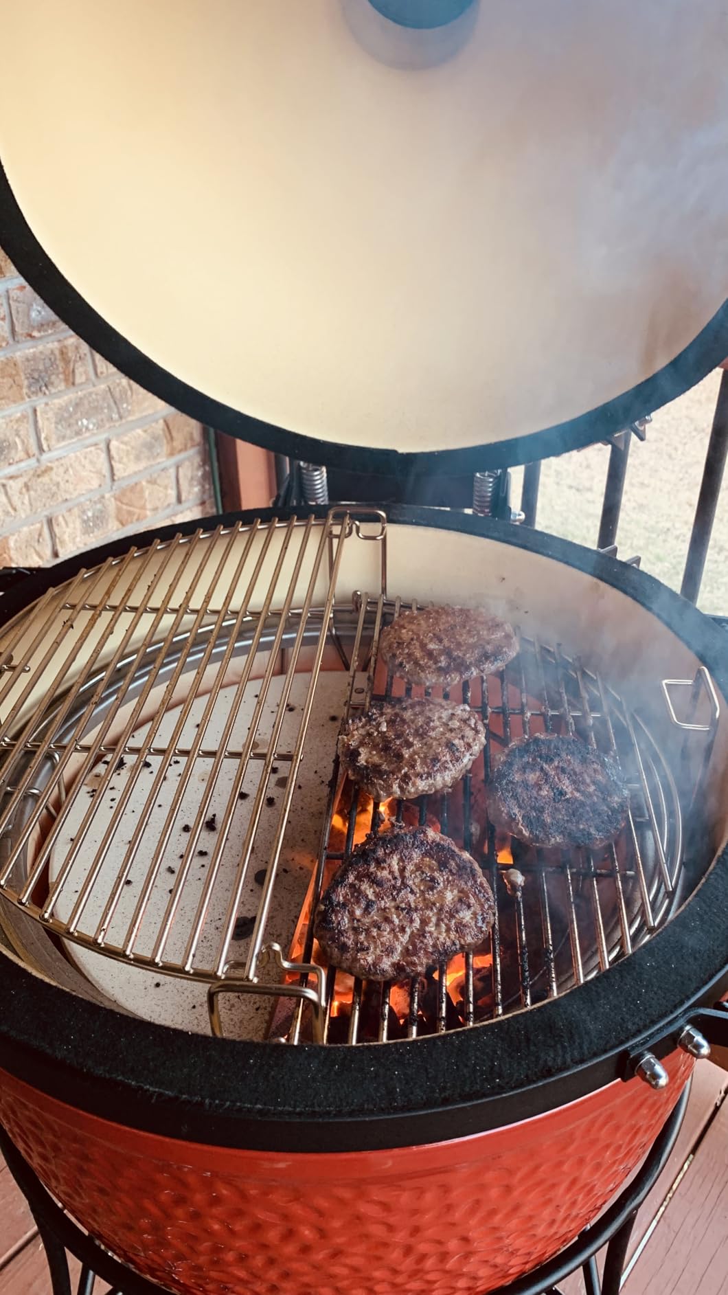 Kamado Joe Classic Joe Series II 18-inch Ceramic Charcoal Grill and Smoker with Cart, Side Shelves, Stainless Steel Grates and 250 Cooking Square Inches in Red, Model KJ-23RHC customer photo 2