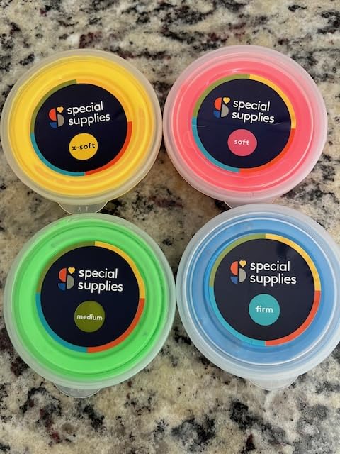 Special Supplies Therapy Putty for Teens and Adults - Resistive Hand Exercise Stress Relief Therapy Putty Kit, Set of 4 Strengths, Three Ounces of Each Putty (Primary Colors) customer photo 1