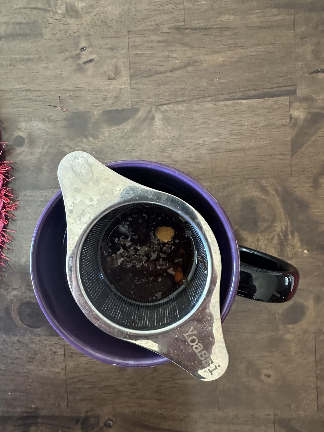 Extra Fine 18/8 Stainless Steel Tea Infuser Mesh Strainer with Large Capacity & Perfect Size Double Handles for Hanging on Teapots, Mugs, Cups customer photo 1