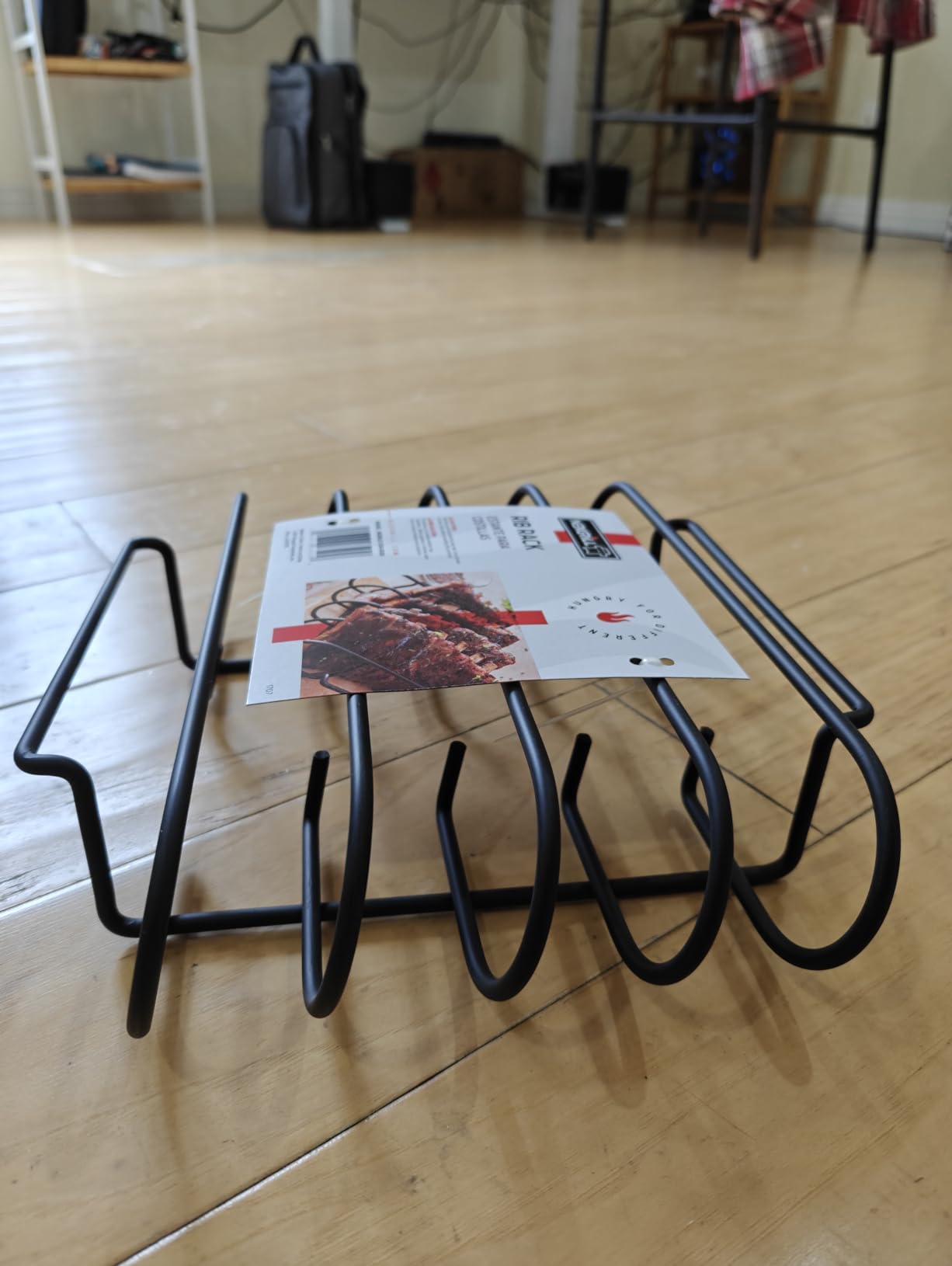 Nexgrill BBQ Rib Rack, Non-Stick Smoker Accessory for Outdoor Grilling & Cooking, Holds Up to 4 Racks of Ribs, Built-In Handles, Compatible with Grills, Smokers, and Ovens, Black - 530-0026 customer photo 2