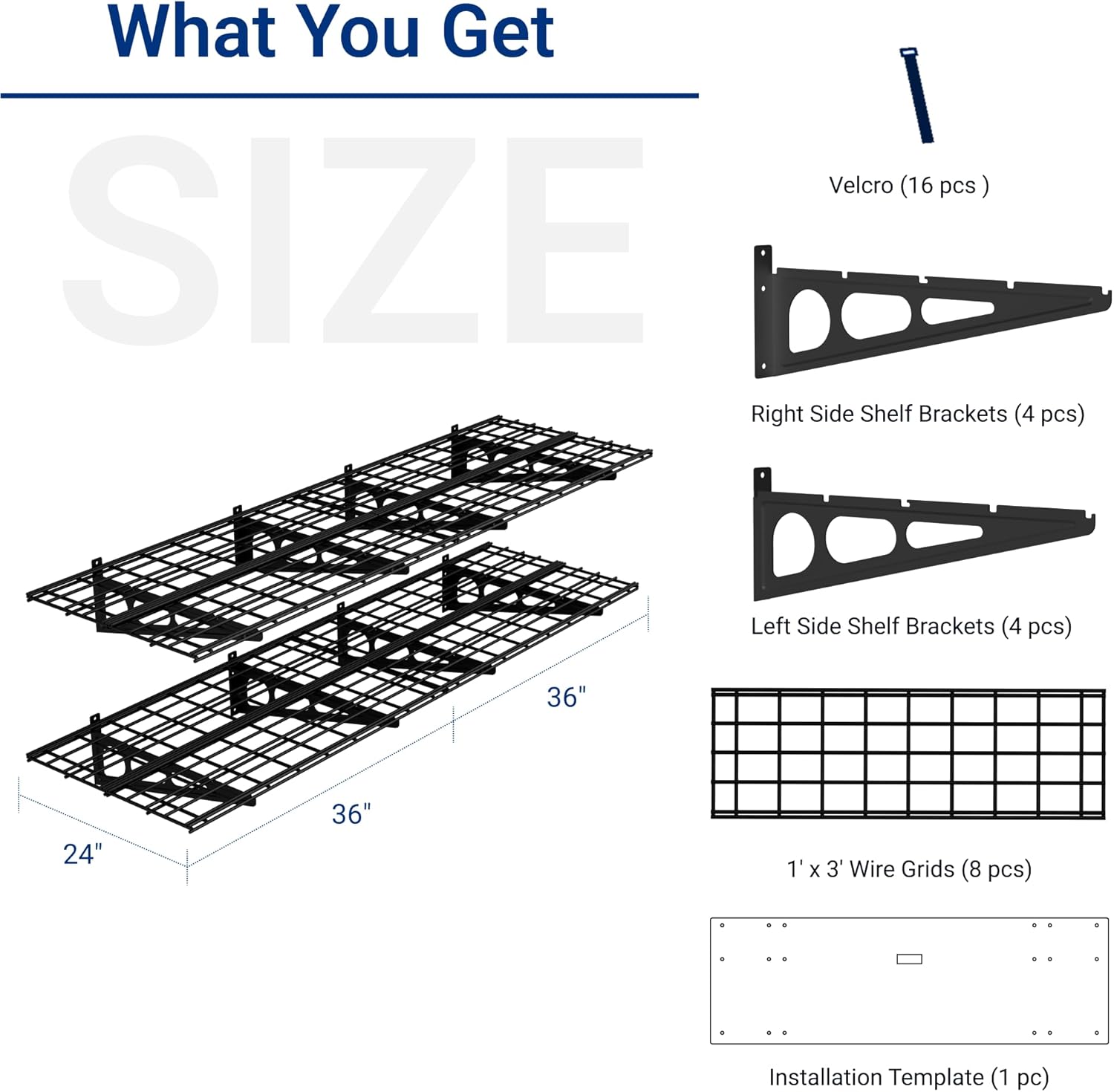FLEXIMOUNTS 2-Pack 2x6ft Garage Shelving 24-inch-by-72-inch Heavy Duty Wall Mounted Shelves Garage Storage Rack Floating Shelves, 1400lbs Load Capacity, Black, Classic Series customer photo 2