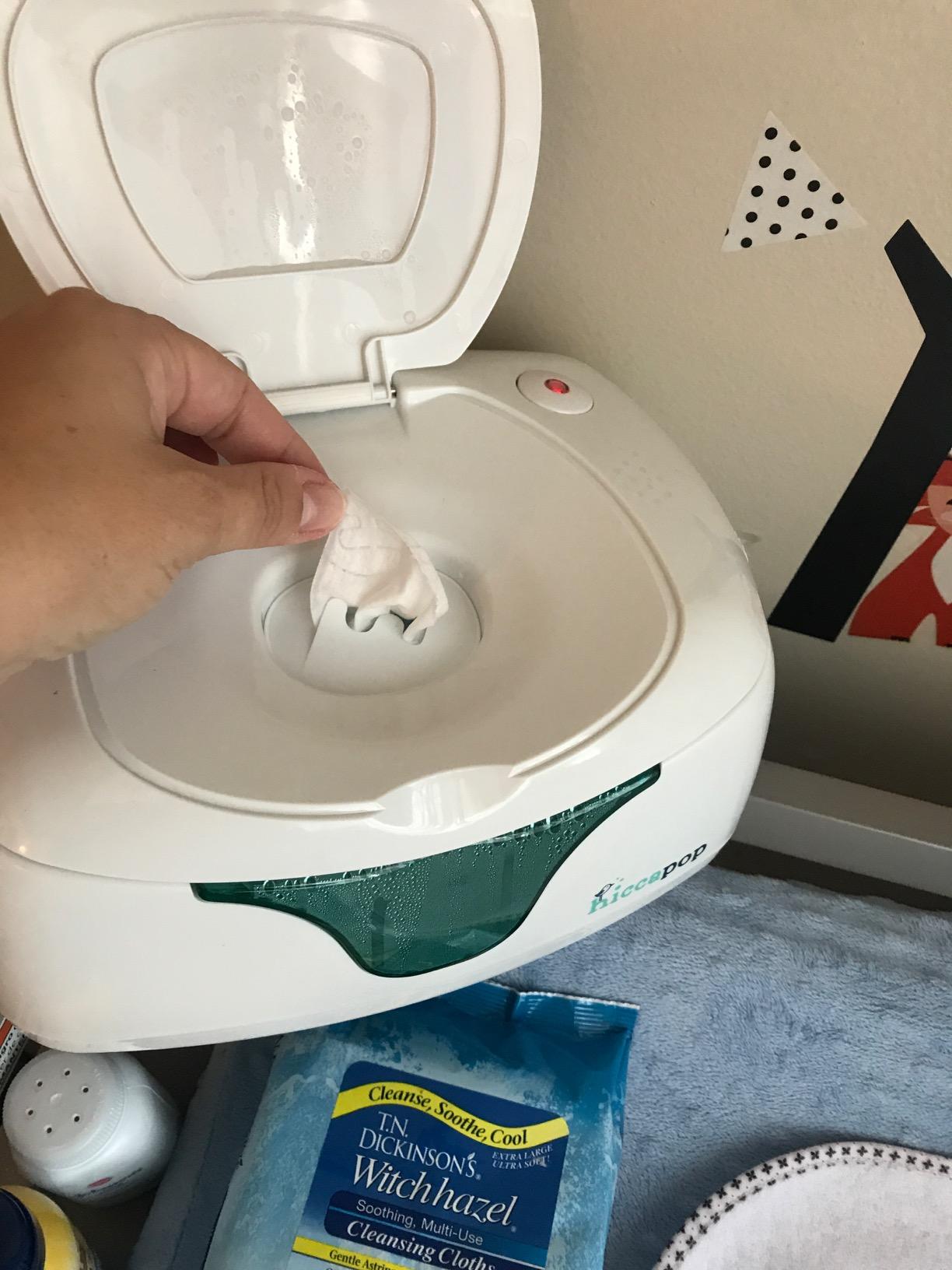 Hiccapop Baby Wipe Warmer and Baby Wet Wipes Dispenser with Changing Light, White customer photo 2