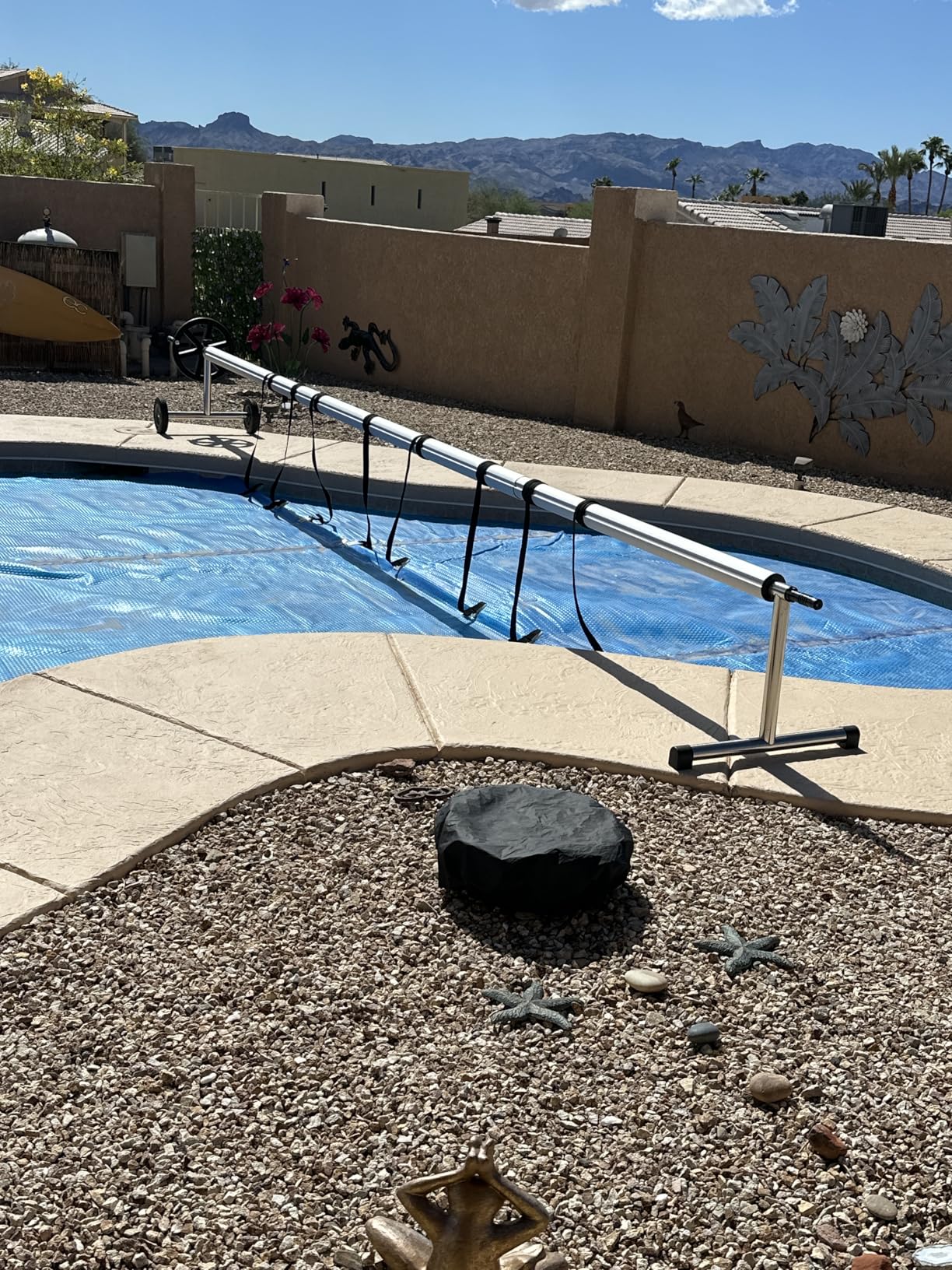 VINGLI 18 Feet Aluminum Solar Swimming Inground Pool Cover Reel Set, Up to 18-Feet Wide x 40-Feet Length customer photo 1
